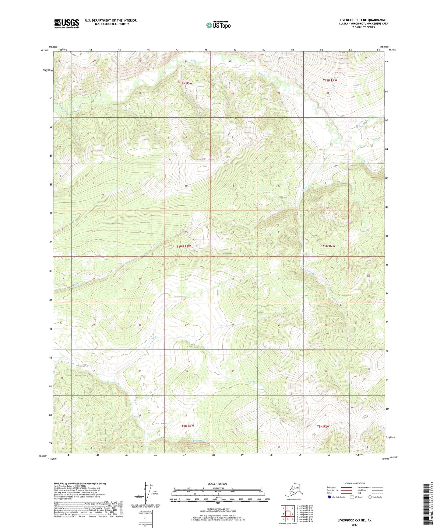 Livengood C-3 NE Alaska US Topo Map Image