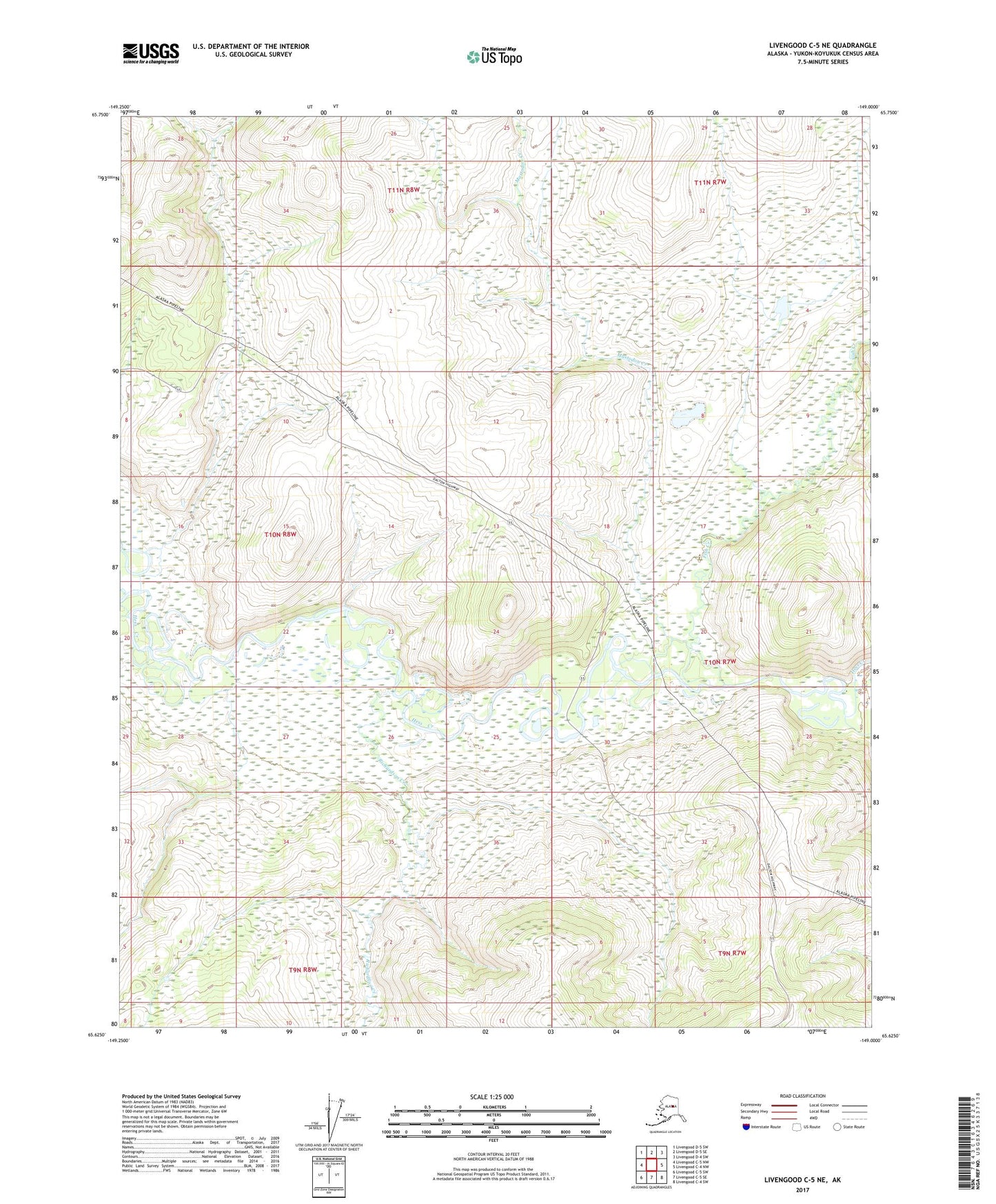 Livengood C-5 NE Alaska US Topo Map Image