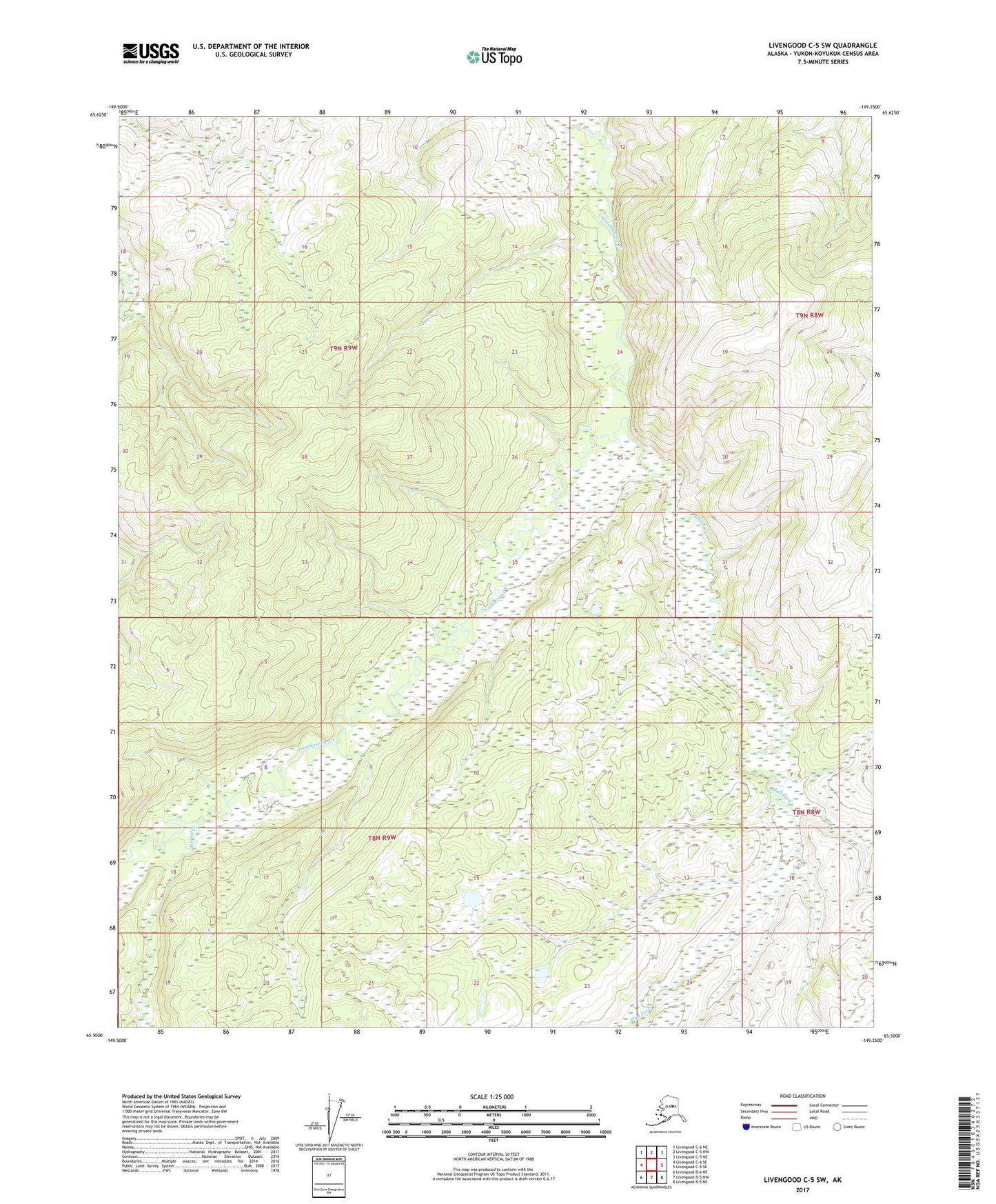 Livengood C-5 SW Alaska US Topo Map Image