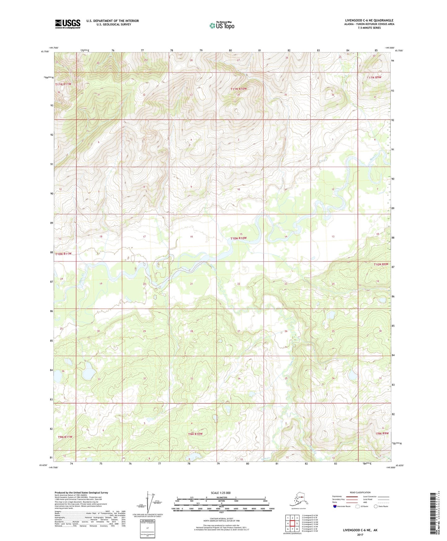 Livengood C-6 NE Alaska US Topo Map Image