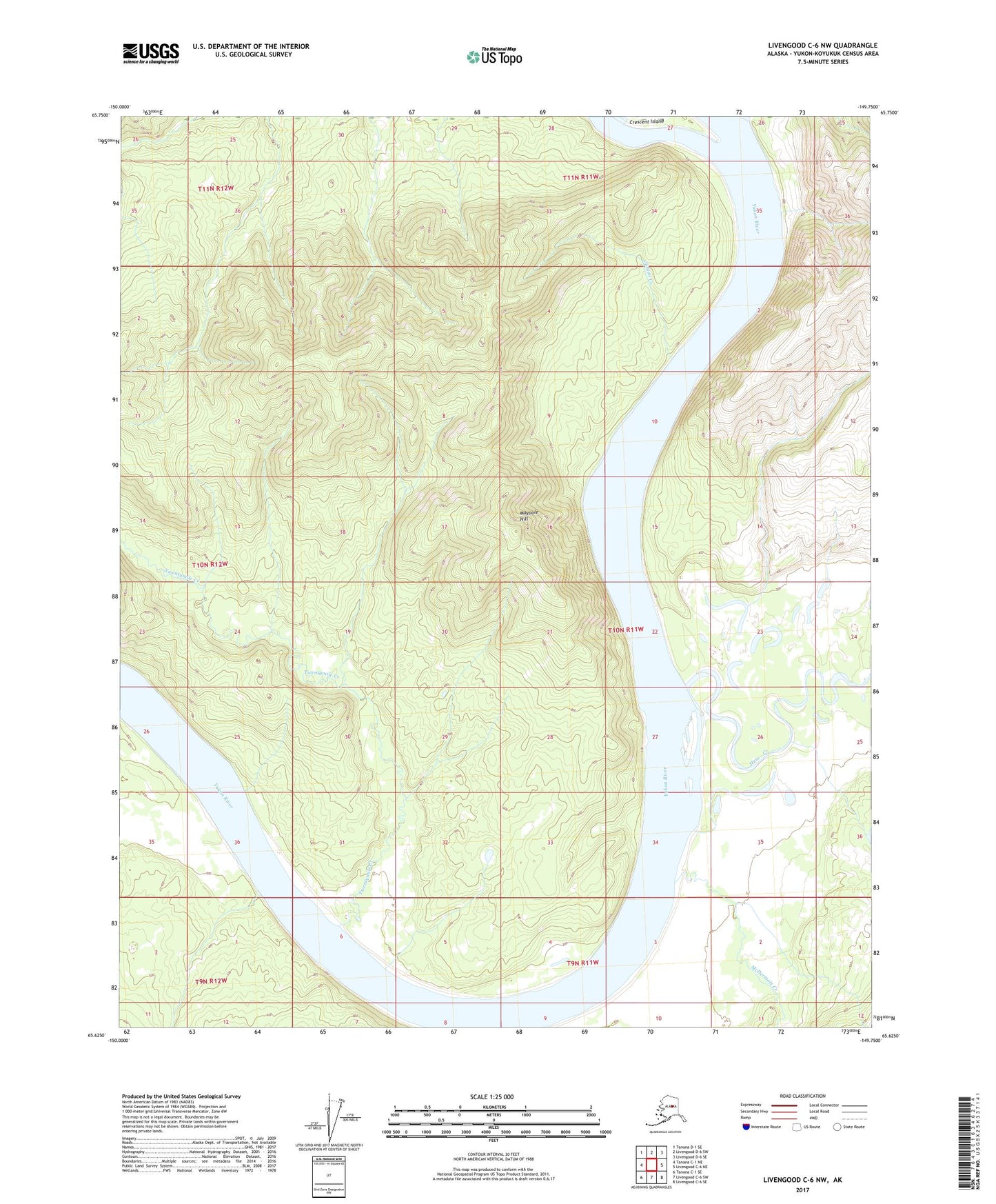 Livengood C-6 NW Alaska US Topo Map Image