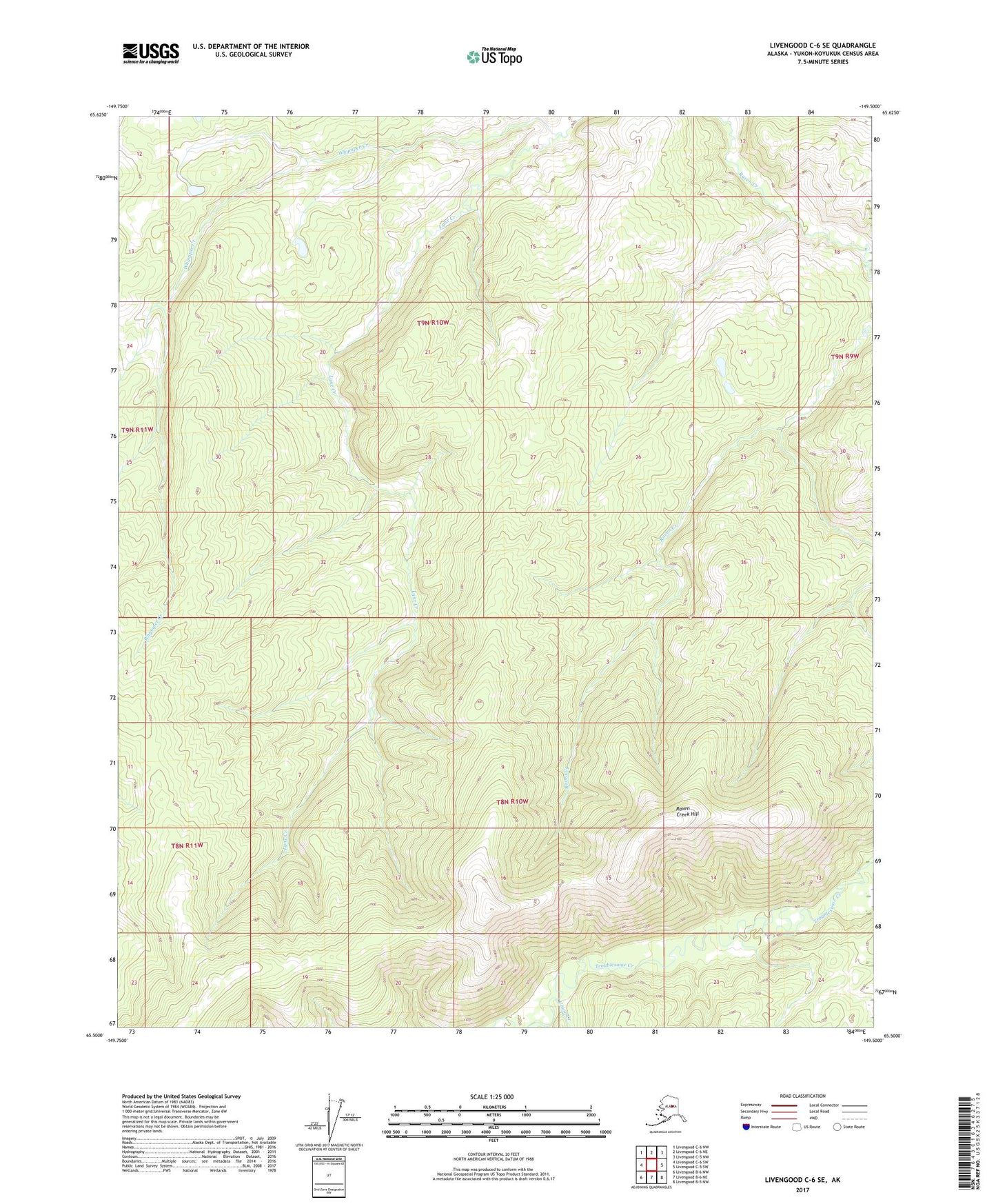 Livengood C-6 SE Alaska US Topo Map Image