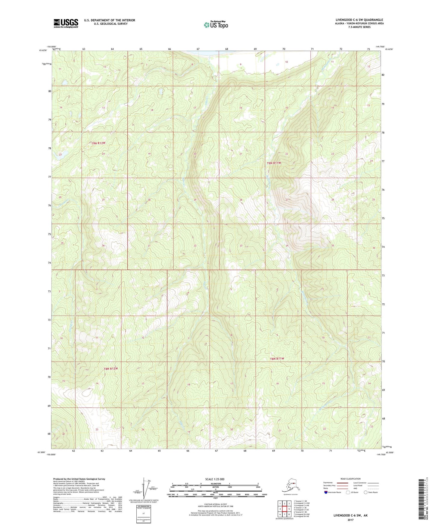 Livengood C-6 SW Alaska US Topo Map Image