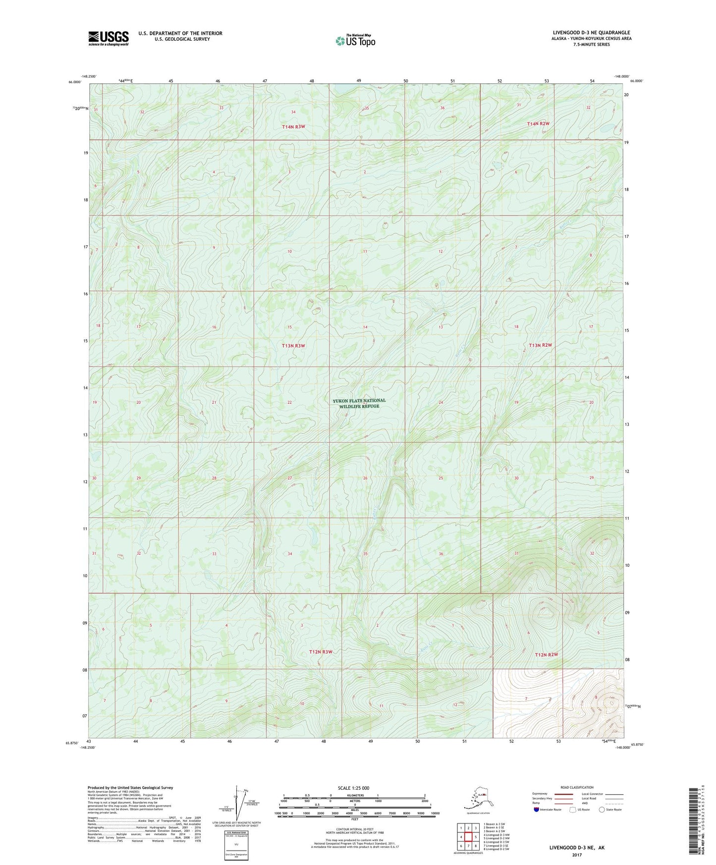 Livengood D-3 NE Alaska US Topo Map Image