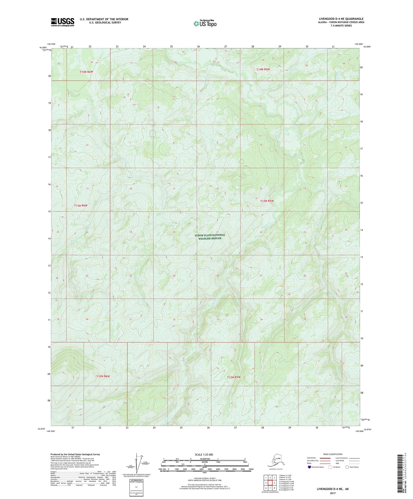 Livengood D-4 NE Alaska US Topo Map Image
