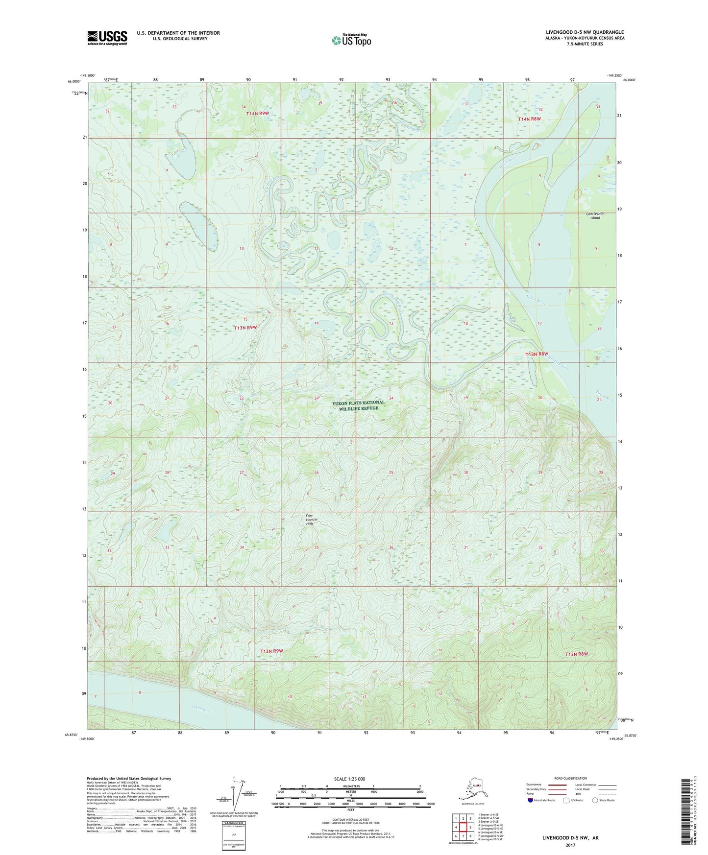 Livengood D-5 NW Alaska US Topo Map Image