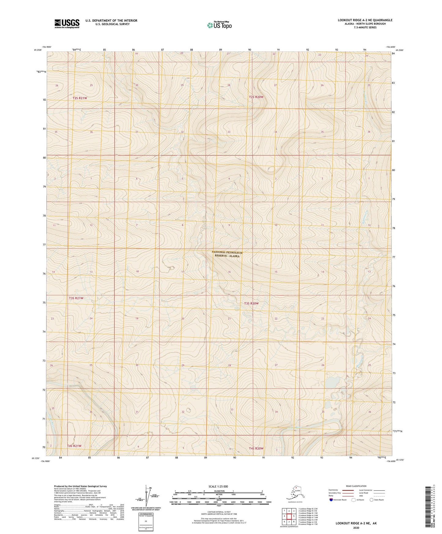 Lookout Ridge A-2 NE Alaska US Topo Map Image