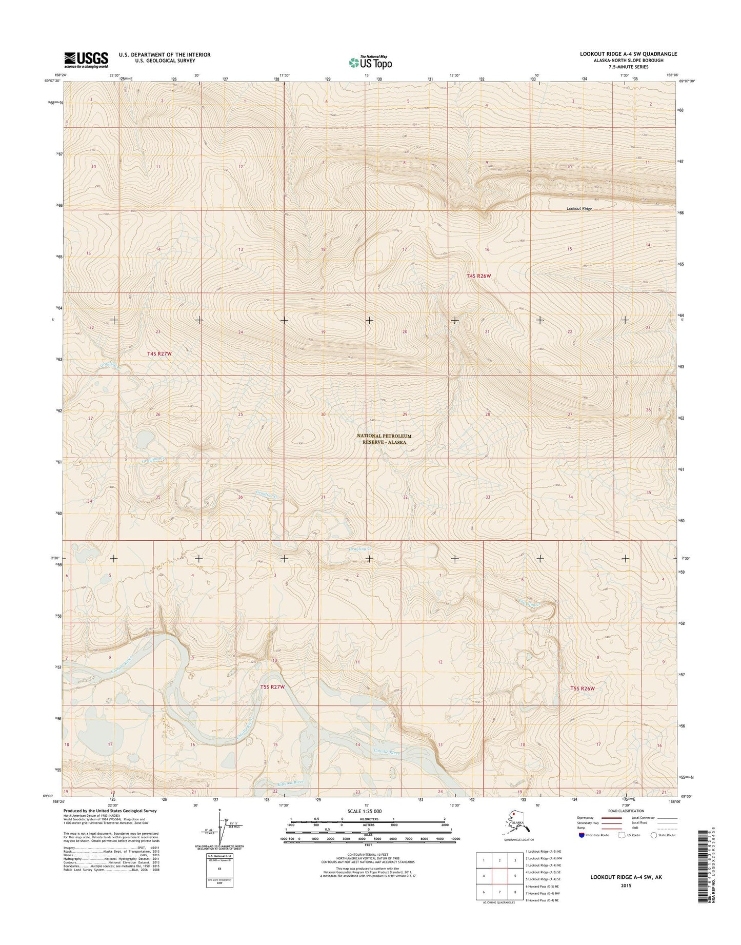 Lookout Ridge A-4 SW Alaska US Topo Map Image