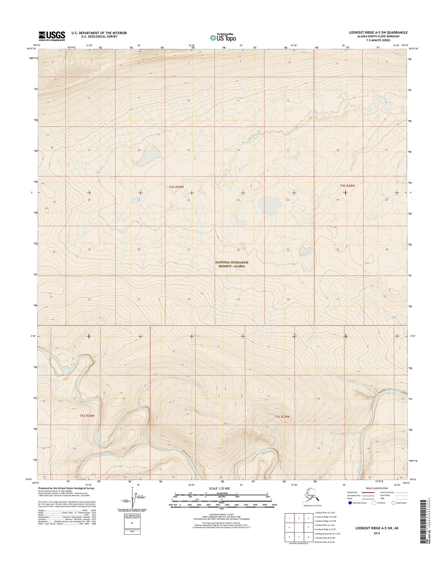 Lookout Ridge A-5 SW Alaska US Topo Map Image