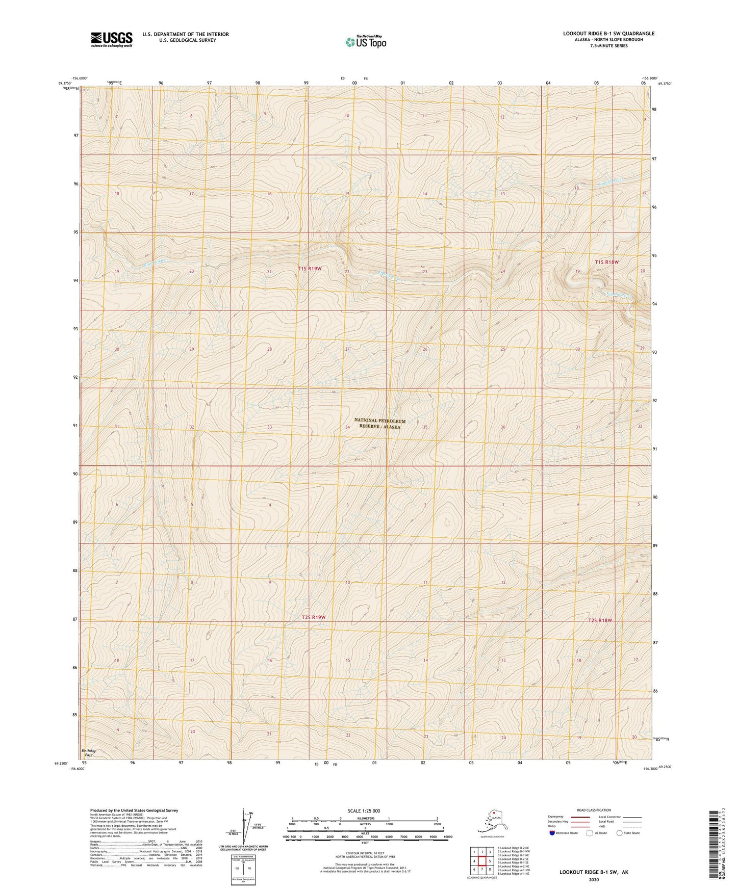 Lookout Ridge B-1 SW Alaska US Topo Map Image