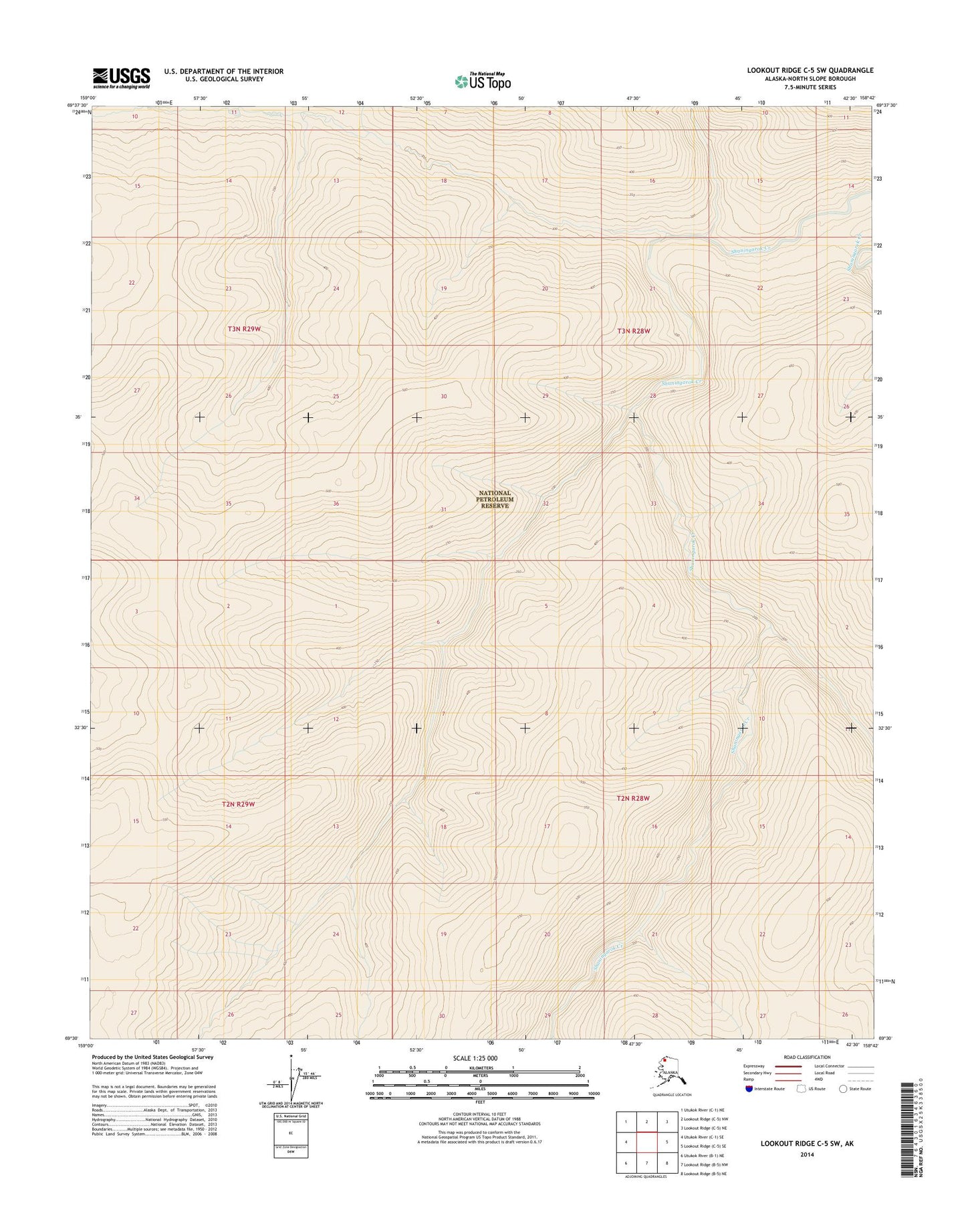 Lookout Ridge C-5 SW Alaska US Topo Map Image