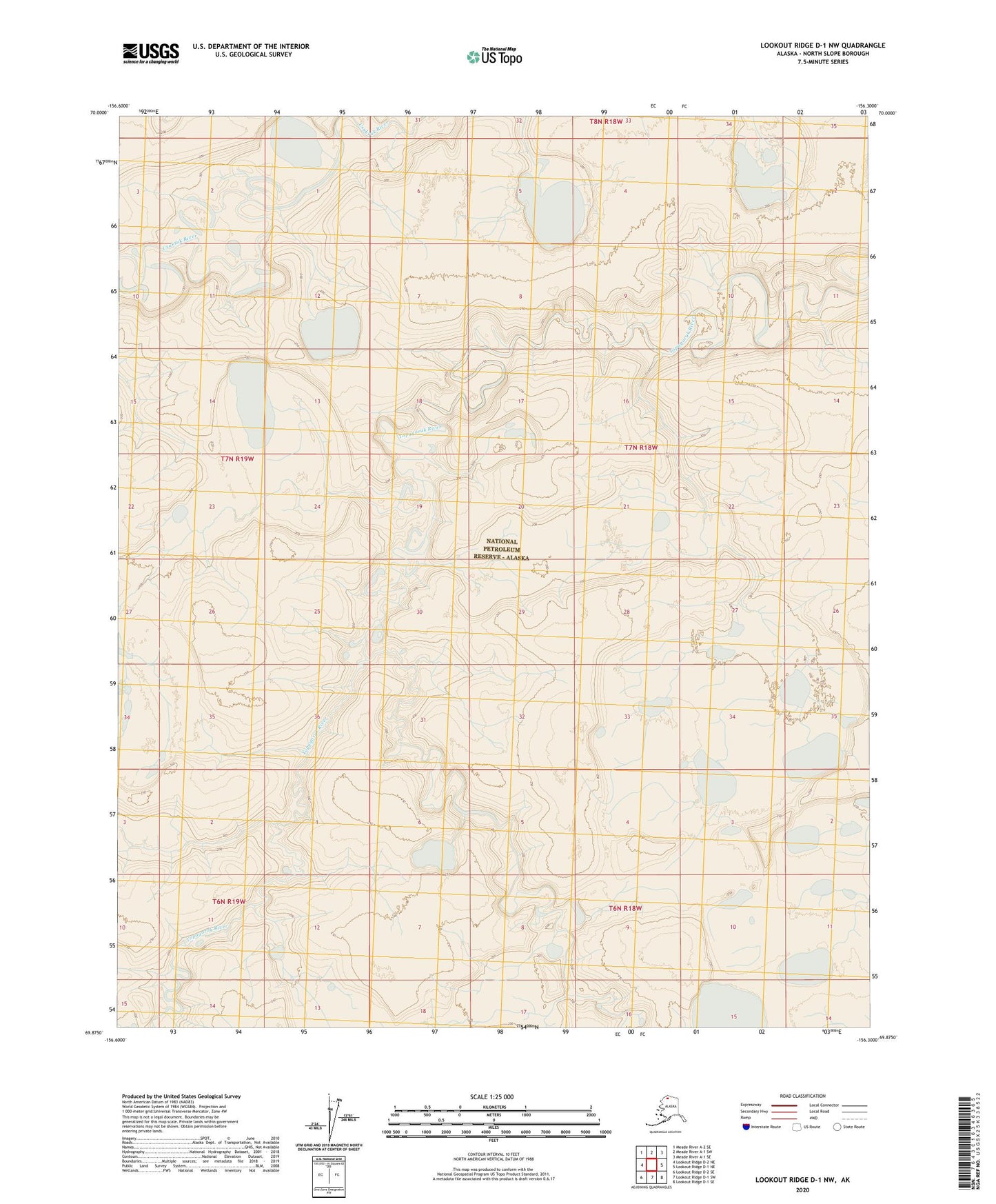 Lookout Ridge D-1 NW Alaska US Topo Map Image