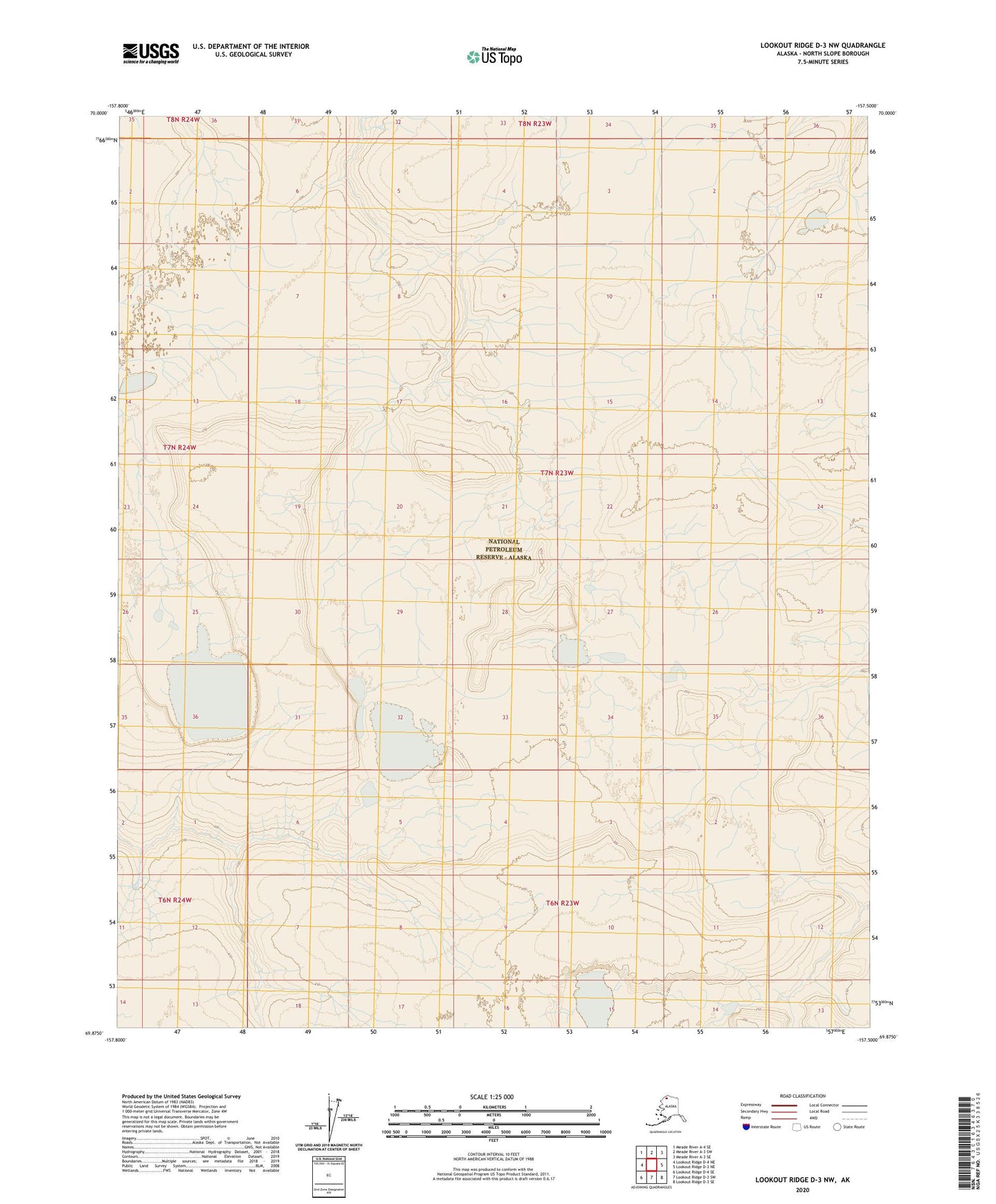 Lookout Ridge D-3 NW Alaska US Topo Map Image