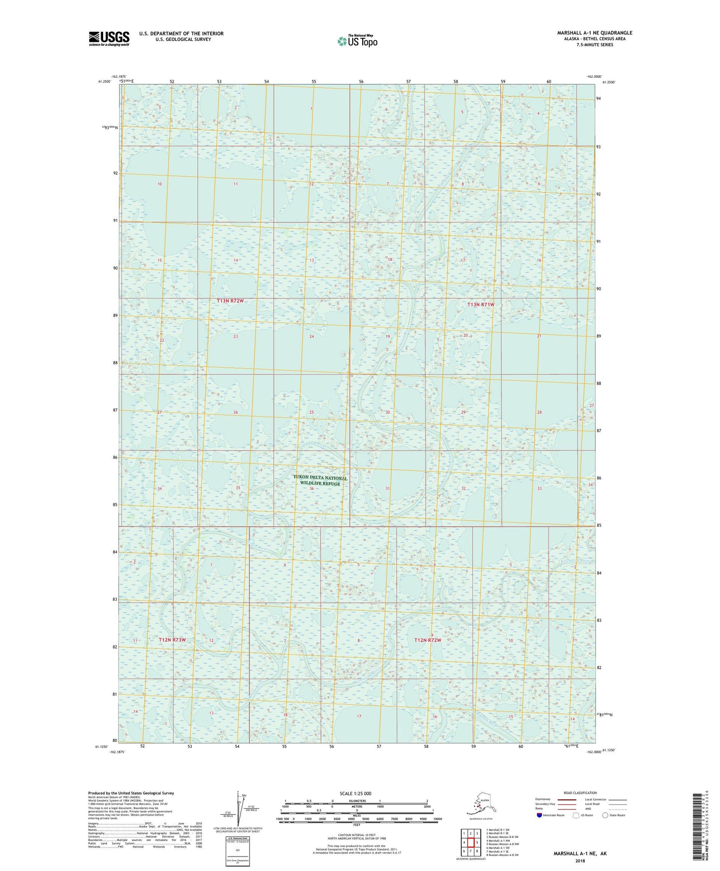 Marshall A-1 NE Alaska US Topo Map Image