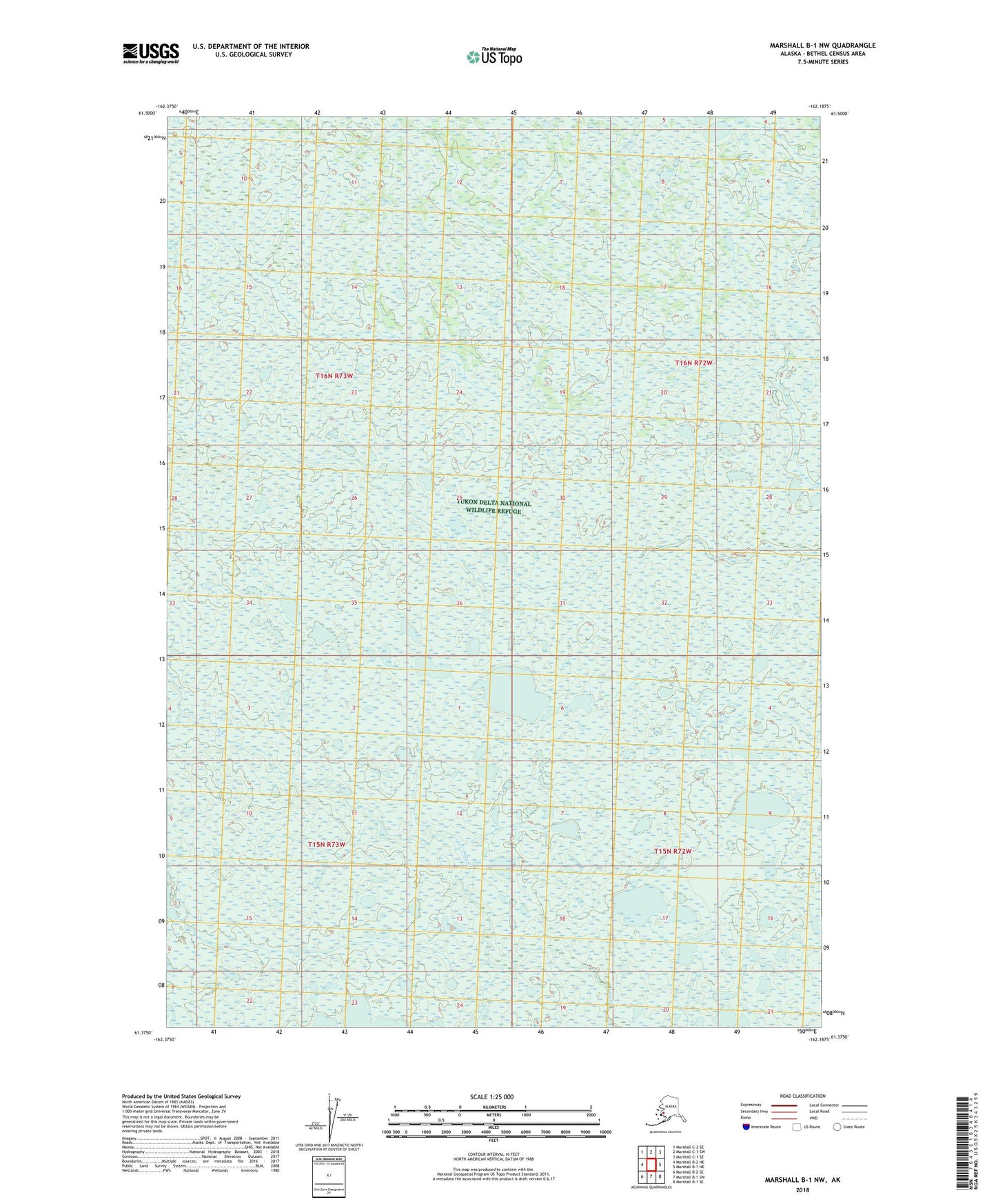 Marshall B-1 NW Alaska US Topo Map Image