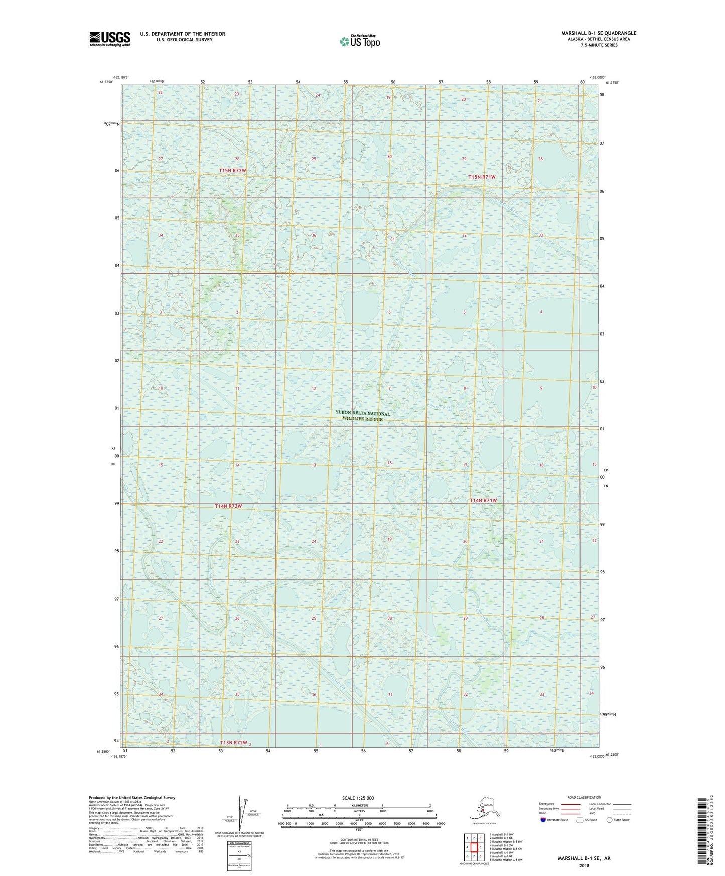 Marshall B-1 SE Alaska US Topo Map Image