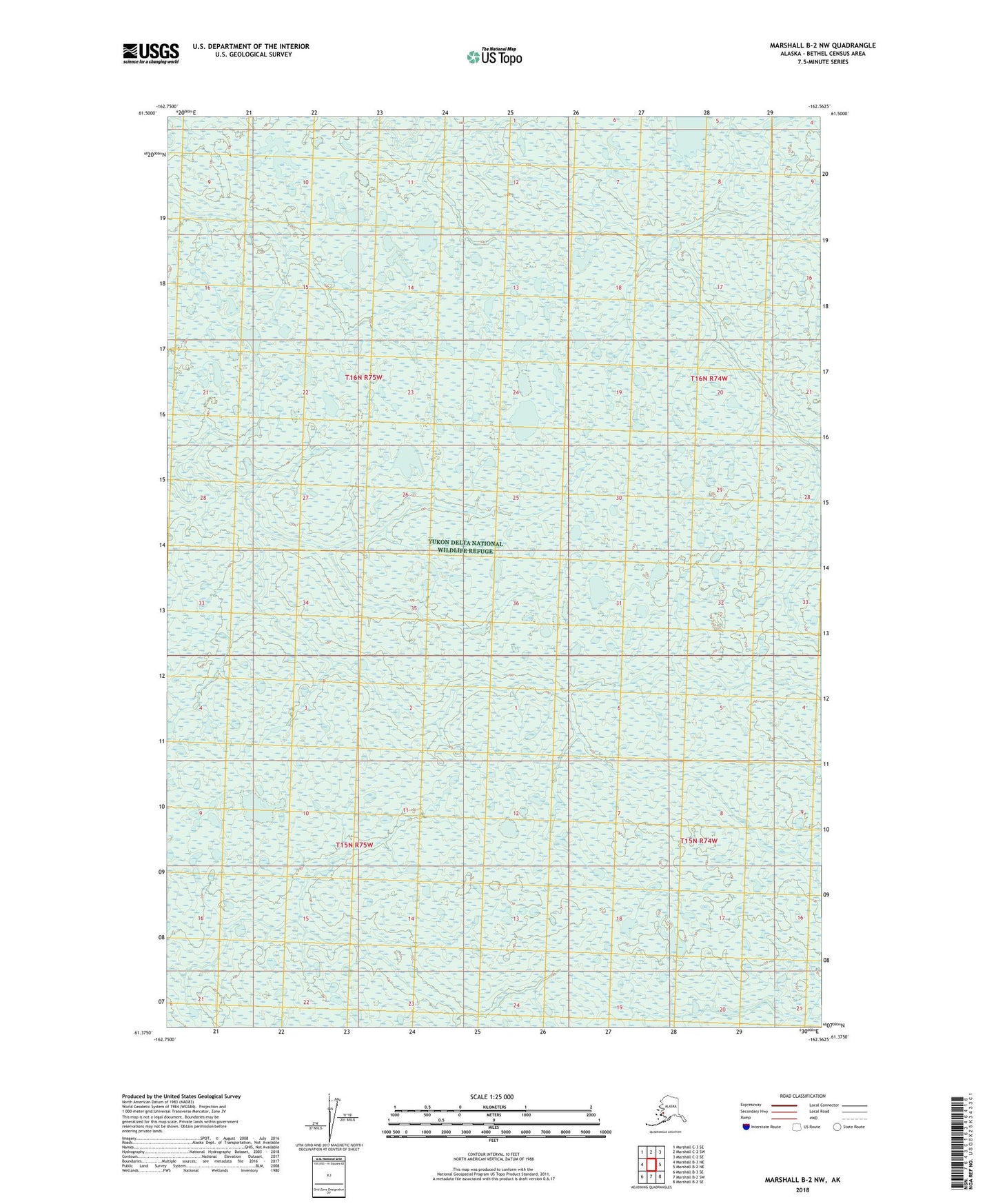 Marshall B-2 NW Alaska US Topo Map Image