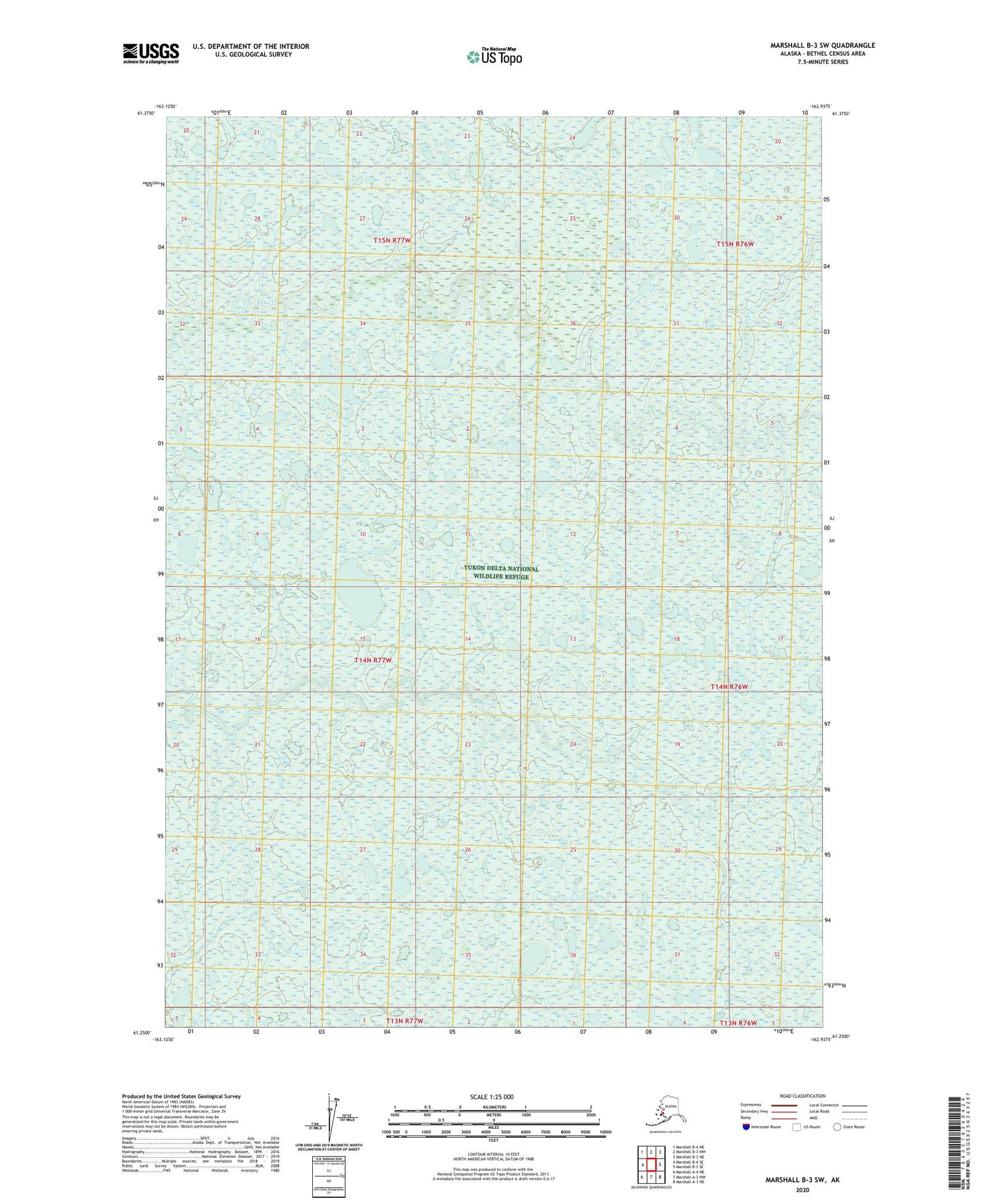 Marshall B-3 SW Alaska US Topo Map Image