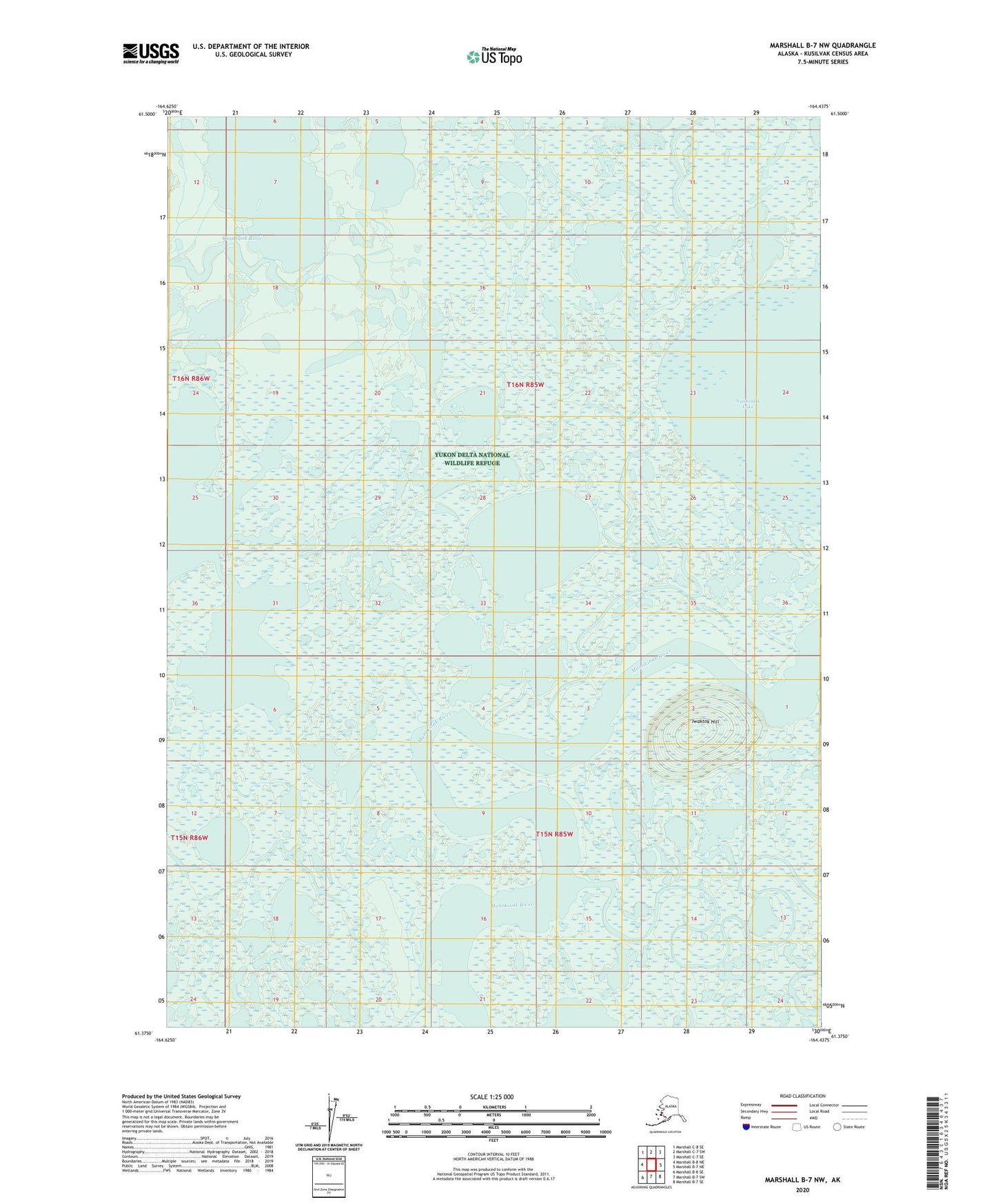 Marshall B-7 NW Alaska US Topo Map Image