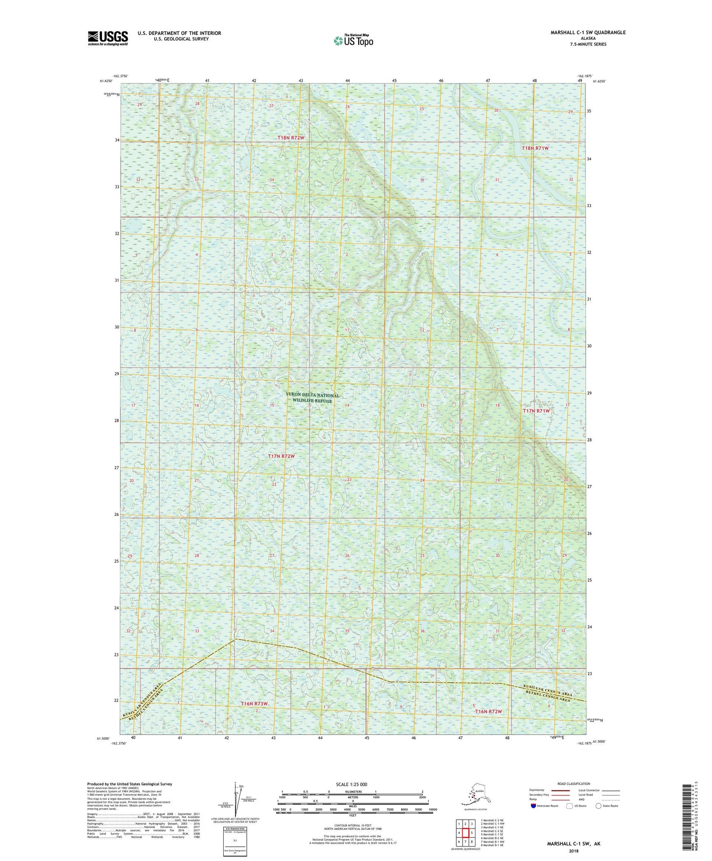 Marshall C-1 SW Alaska US Topo Map Image