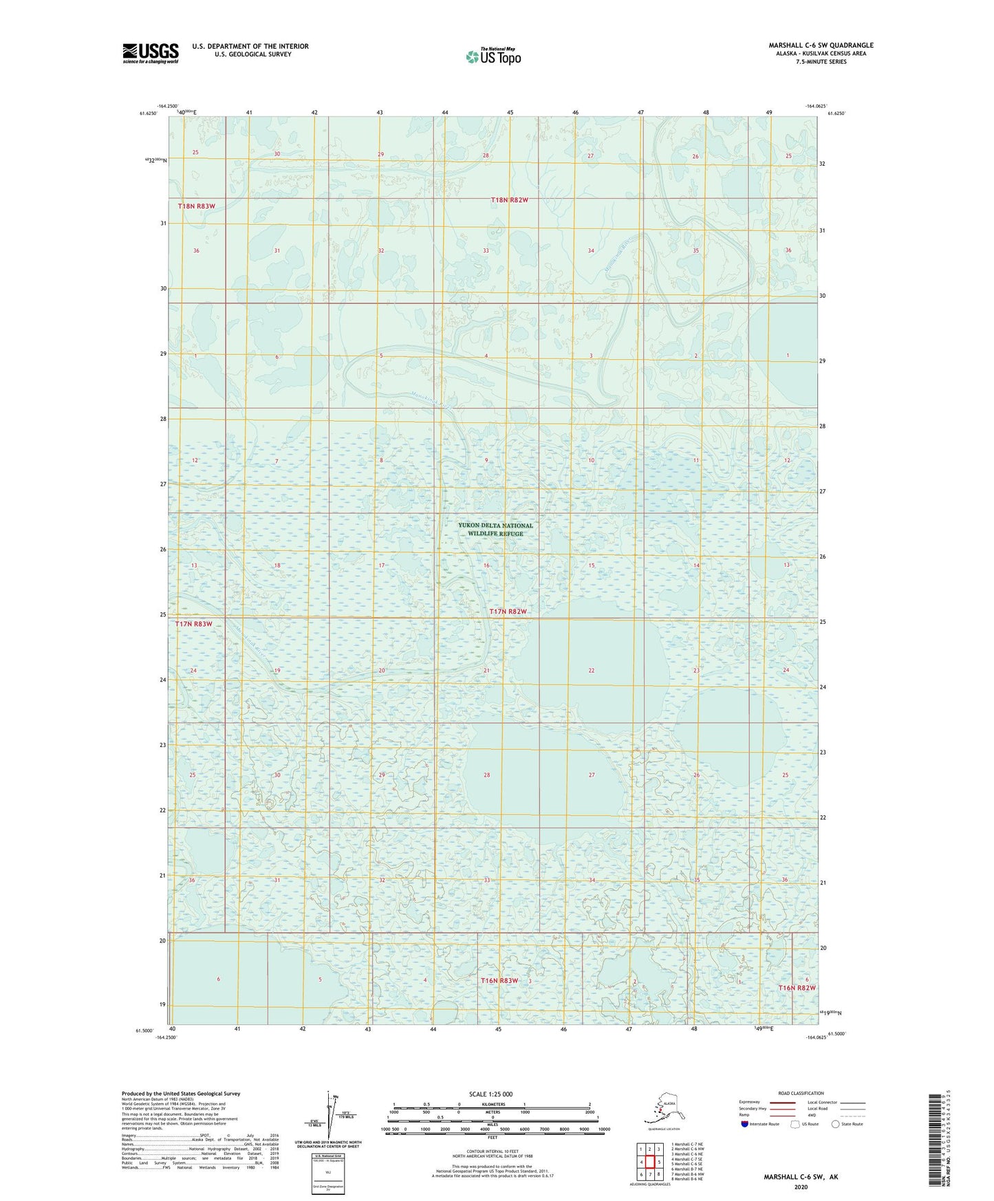 Marshall C-6 SW Alaska US Topo Map Image