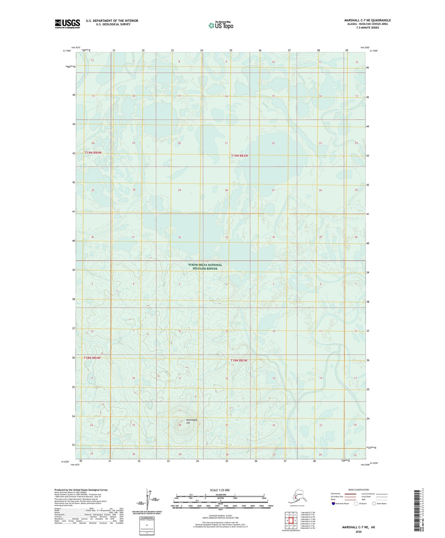 Marshall C-7 NE Alaska US Topo Map Image