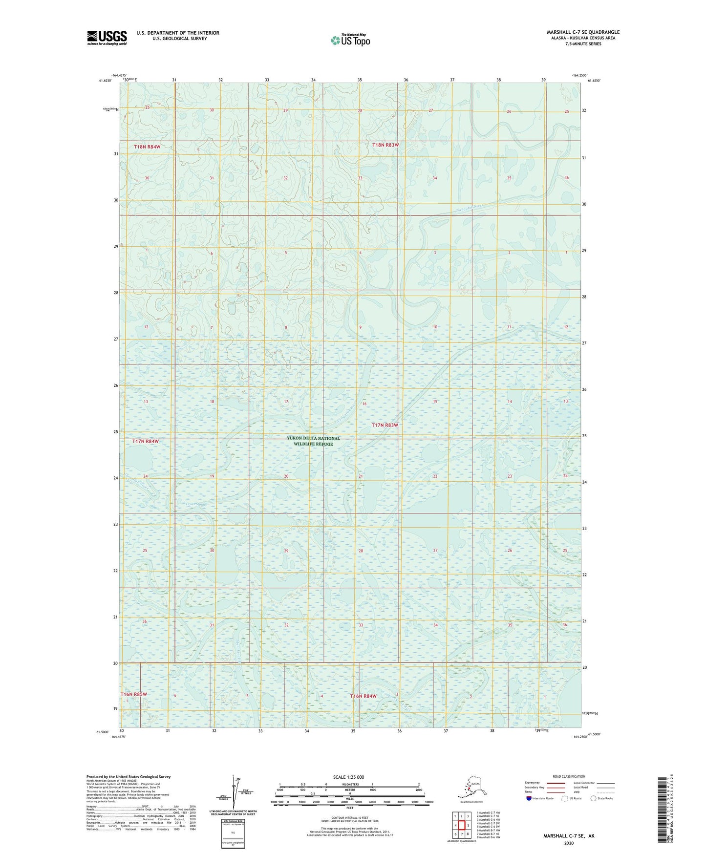 Marshall C-7 SE Alaska US Topo Map Image