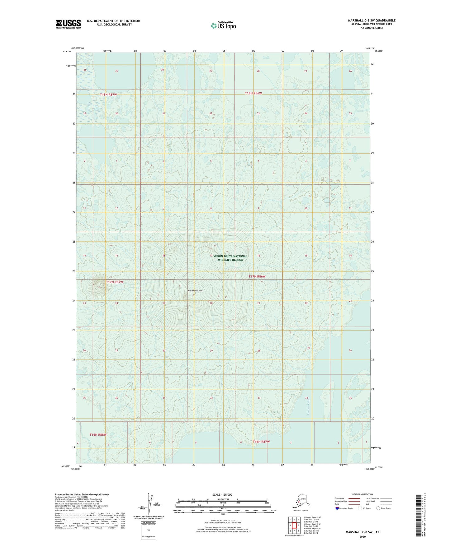 Marshall C-8 SW Alaska US Topo Map Image