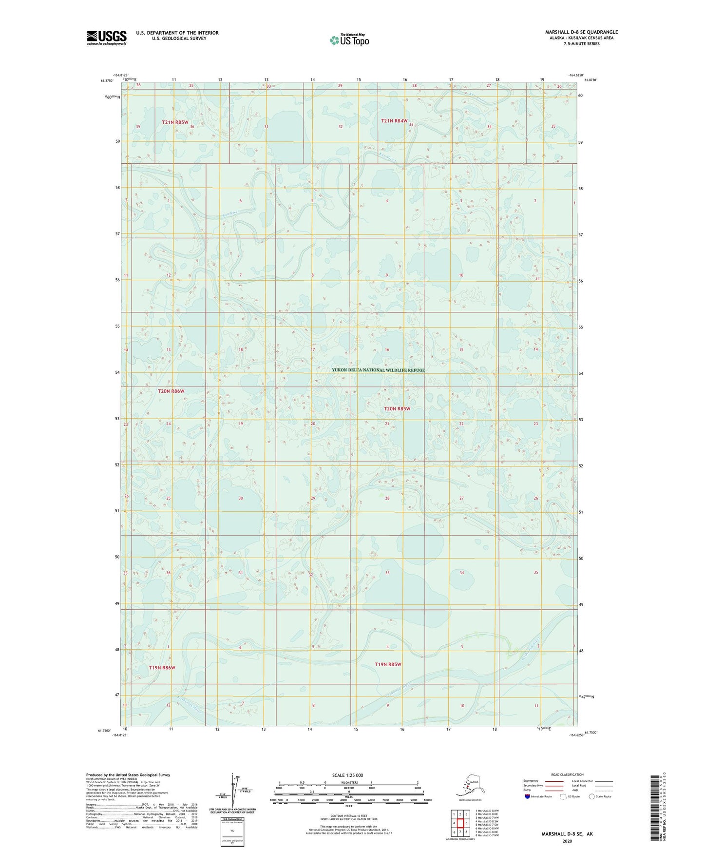 Marshall D-8 SE Alaska US Topo Map Image