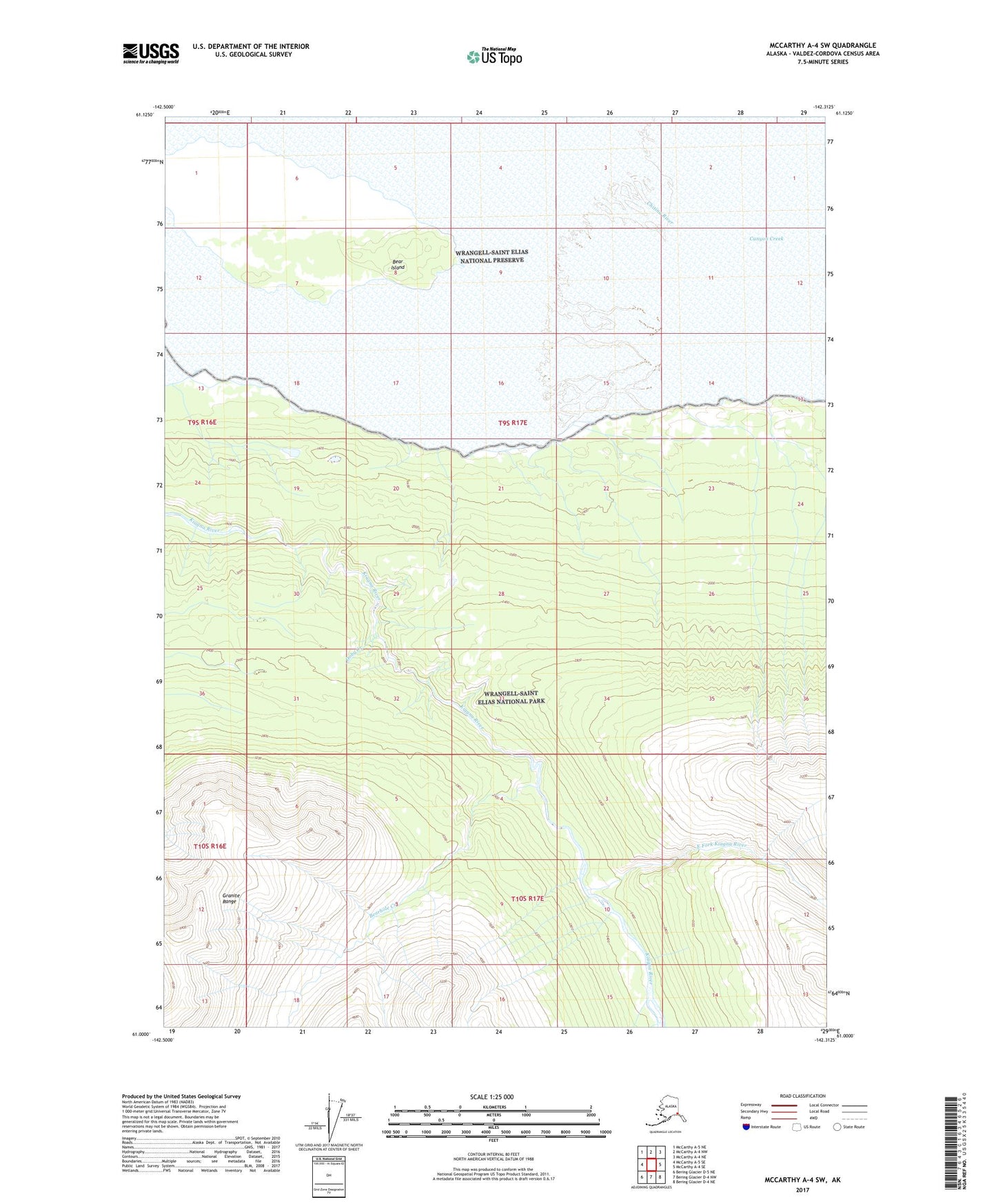 McCarthy A-4 SW Alaska US Topo Map Image