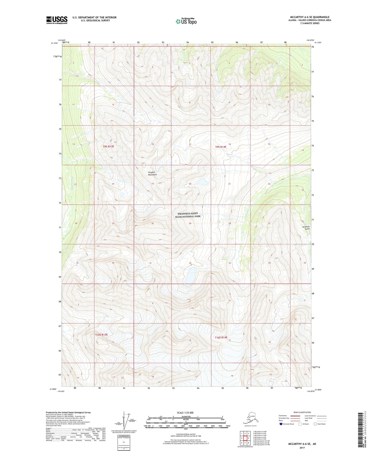McCarthy A-6 SE Alaska US Topo Map Image
