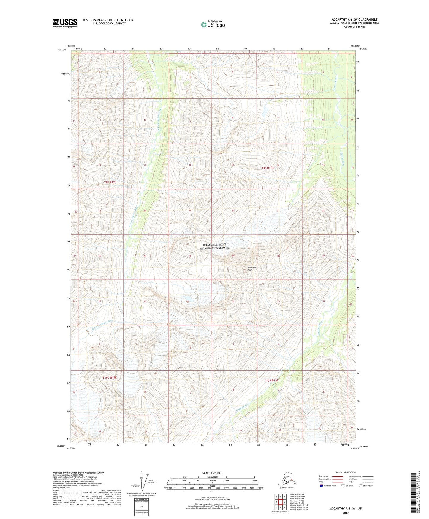 McCarthy A-6 SW Alaska US Topo Map Image