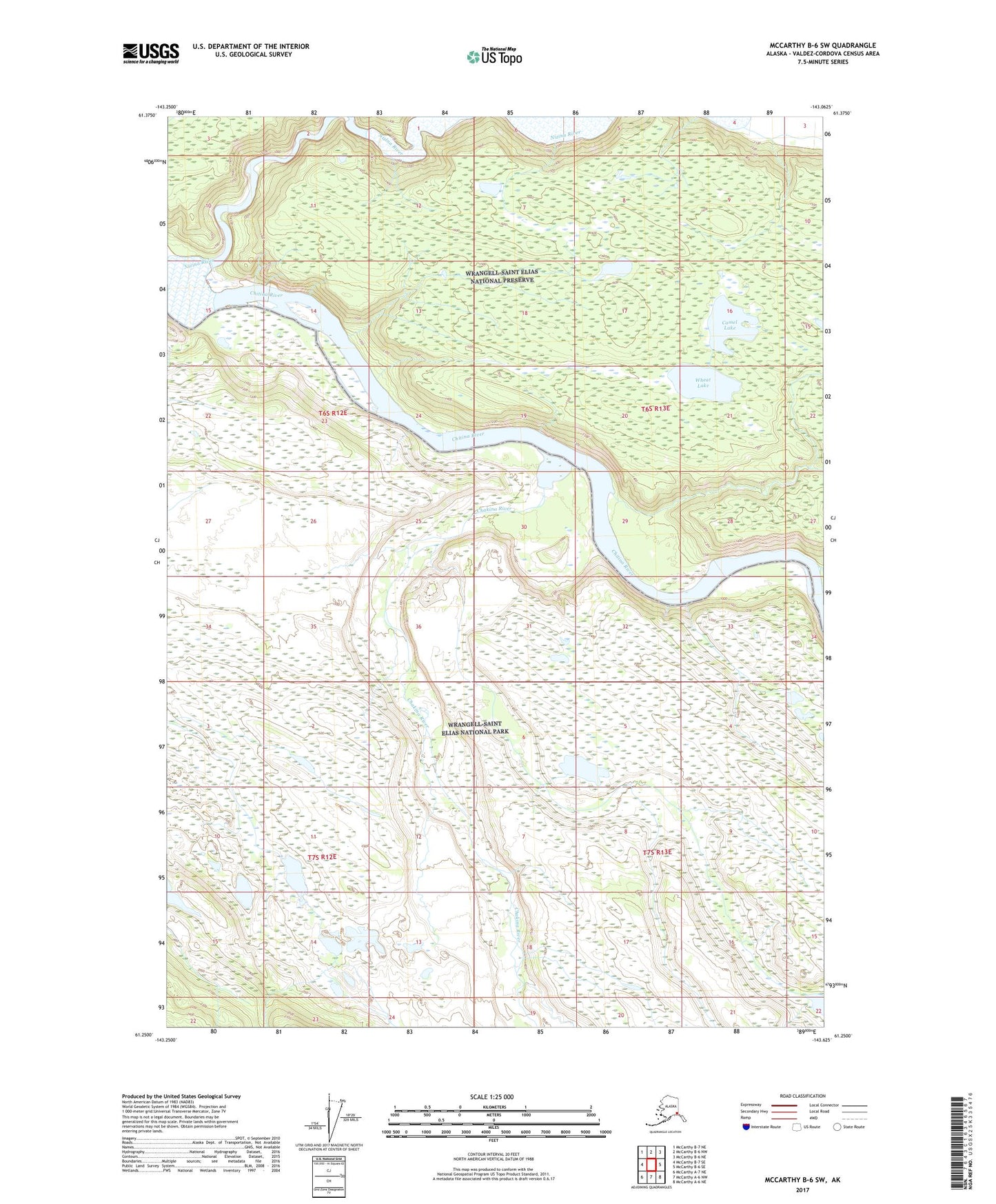 McCarthy B-6 SW Alaska US Topo Map Image