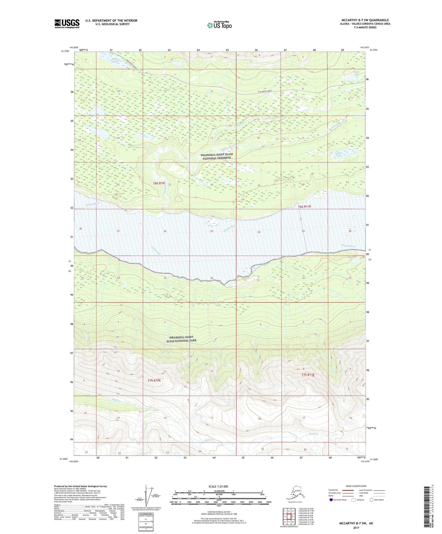 McCarthy B-7 SW Alaska US Topo Map Image