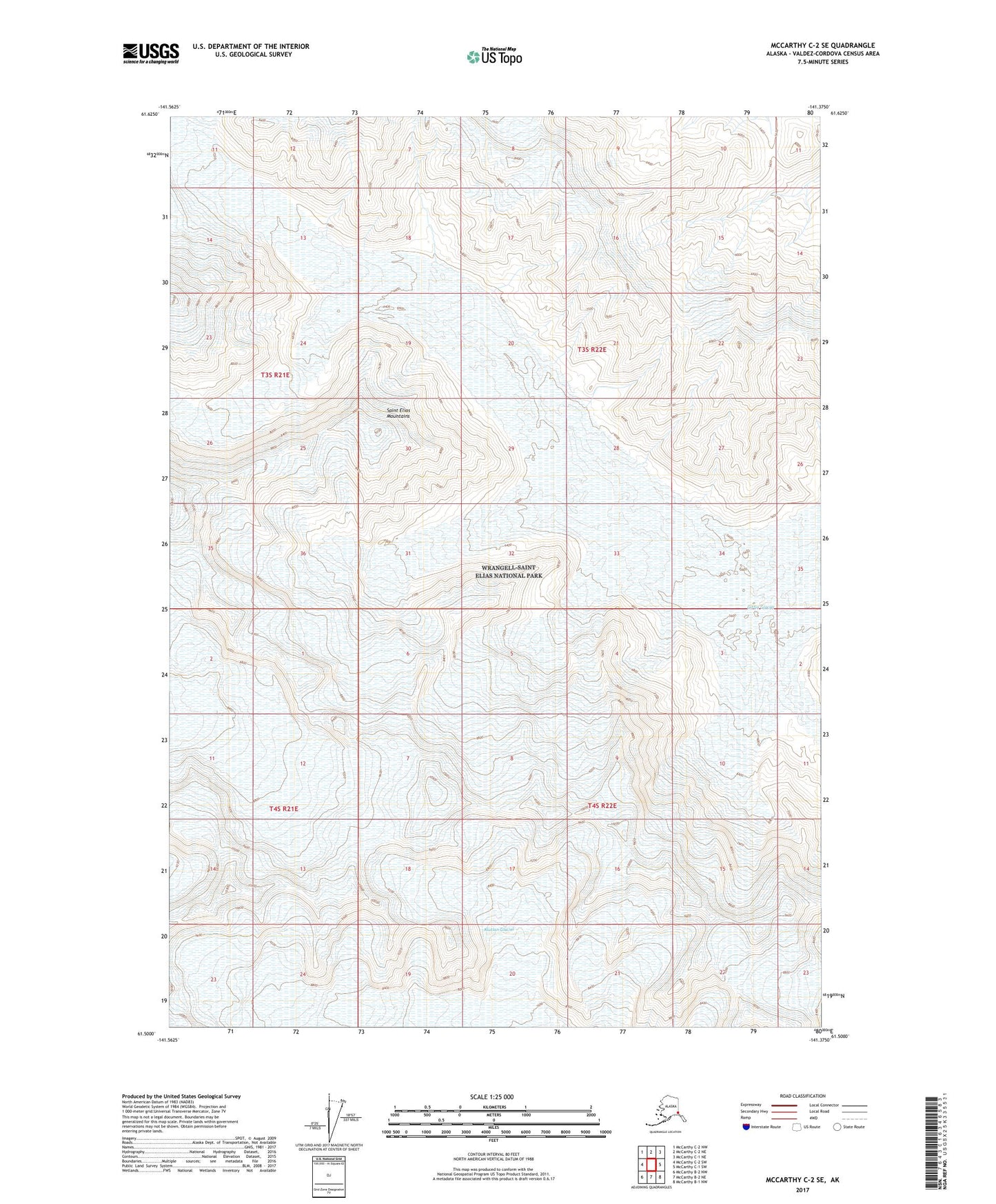 McCarthy C-2 SE Alaska US Topo Map Image