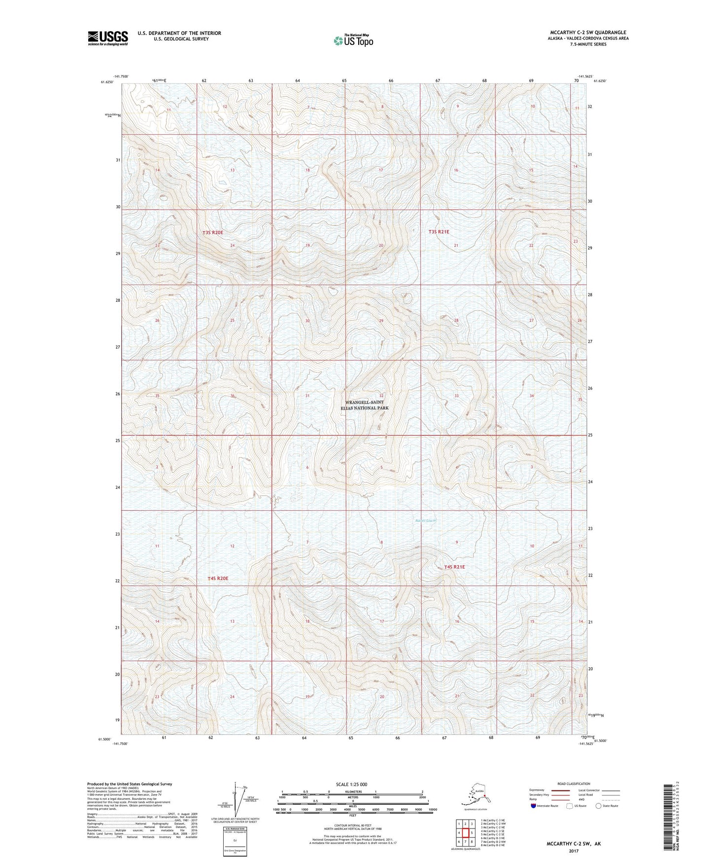 McCarthy C-2 SW Alaska US Topo Map Image