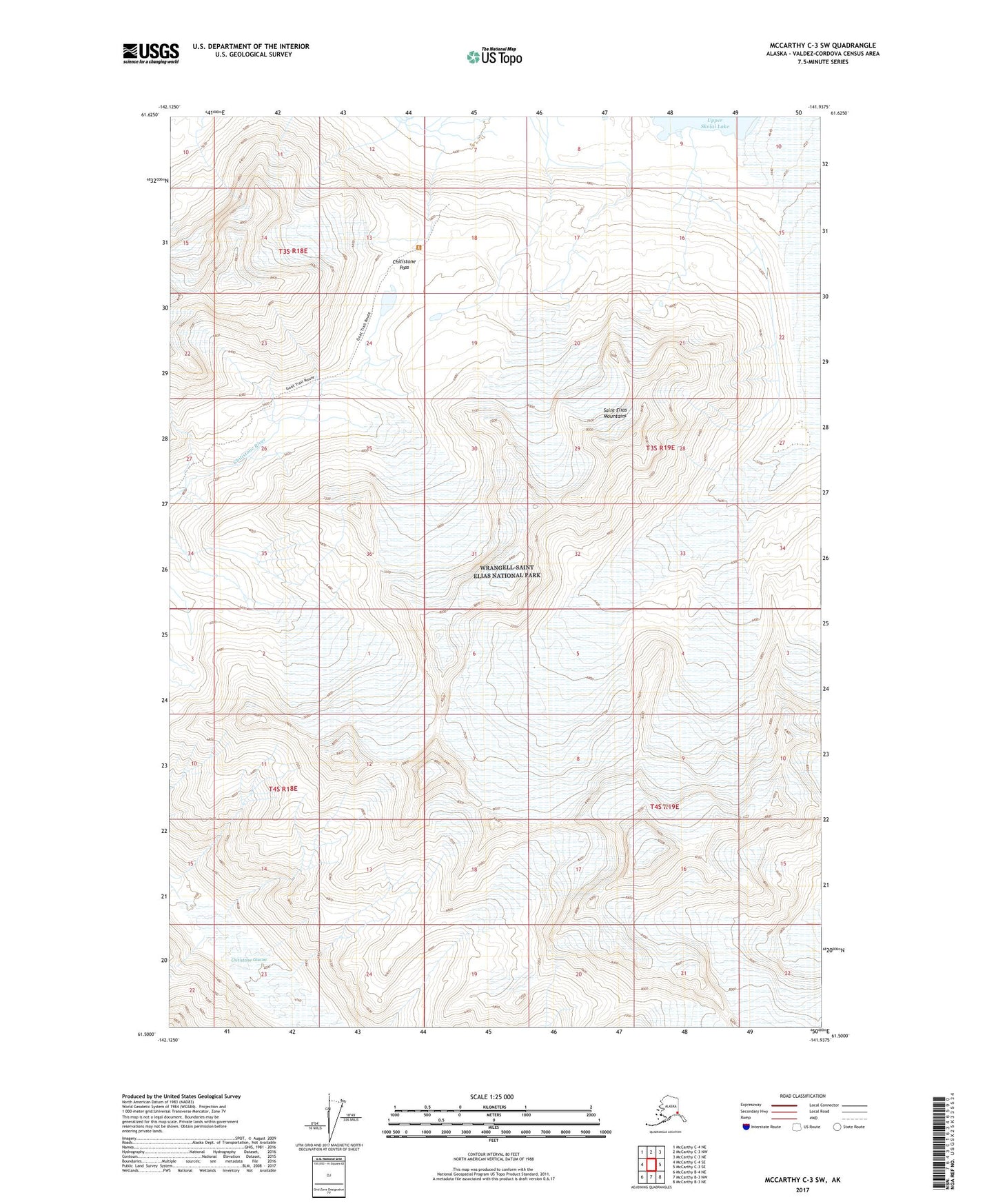 McCarthy C-3 SW Alaska US Topo Map Image