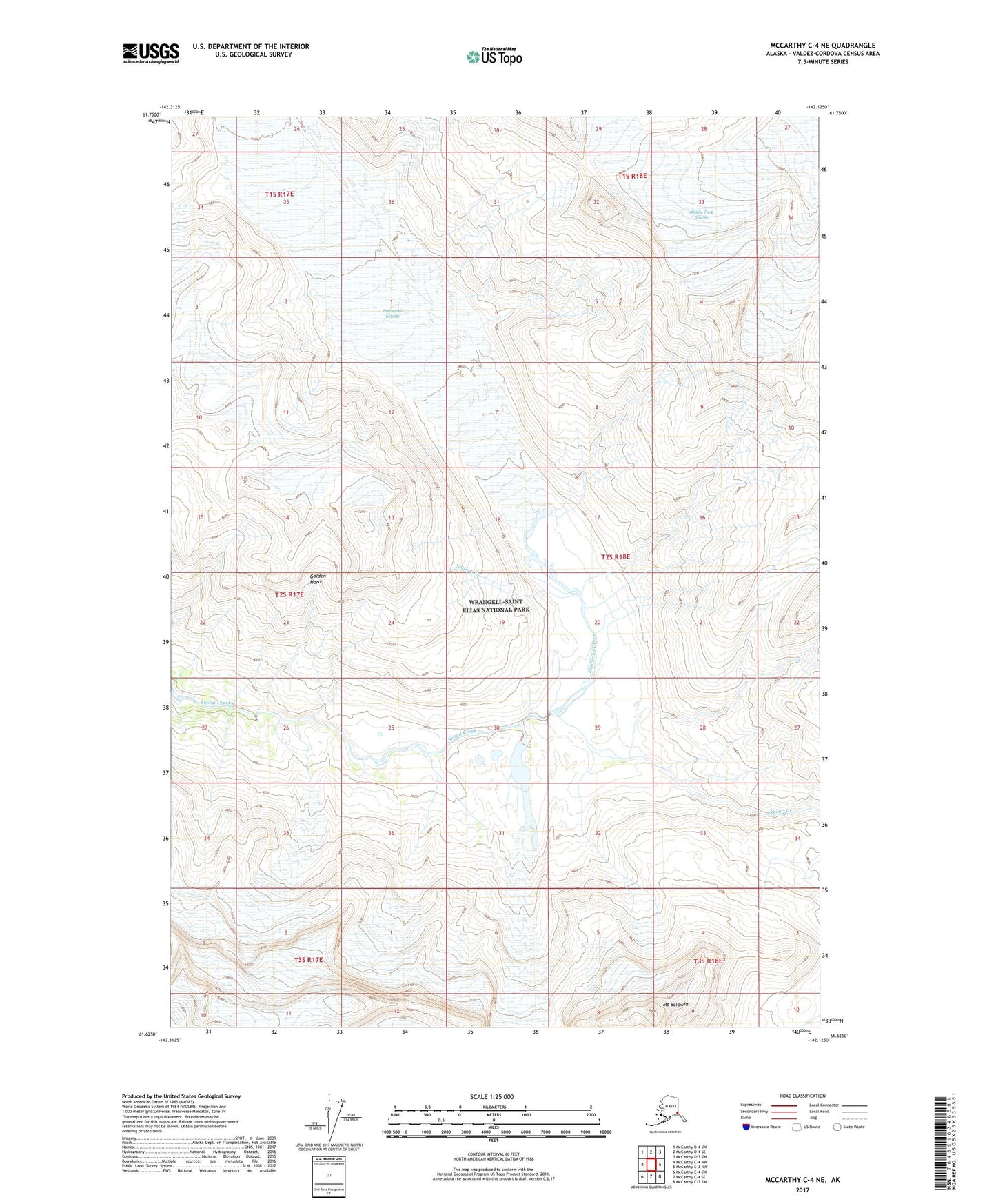 McCarthy C-4 NE Alaska US Topo Map Image