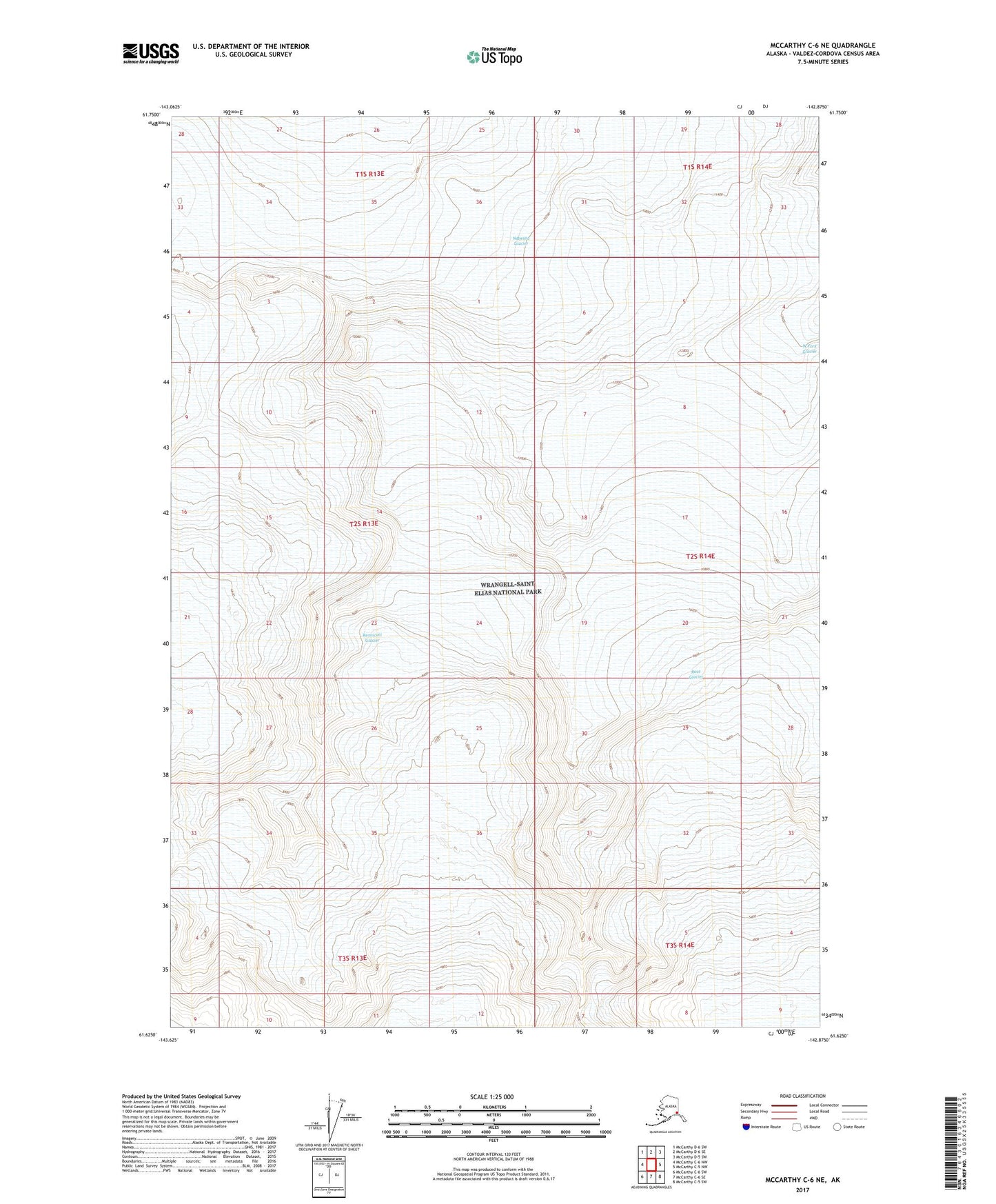 McCarthy C-6 NE Alaska US Topo Map Image