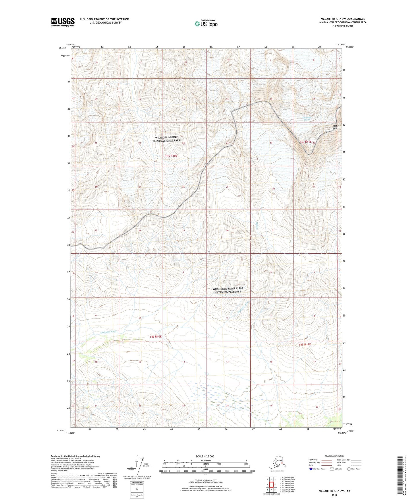 McCarthy C-7 SW Alaska US Topo Map Image