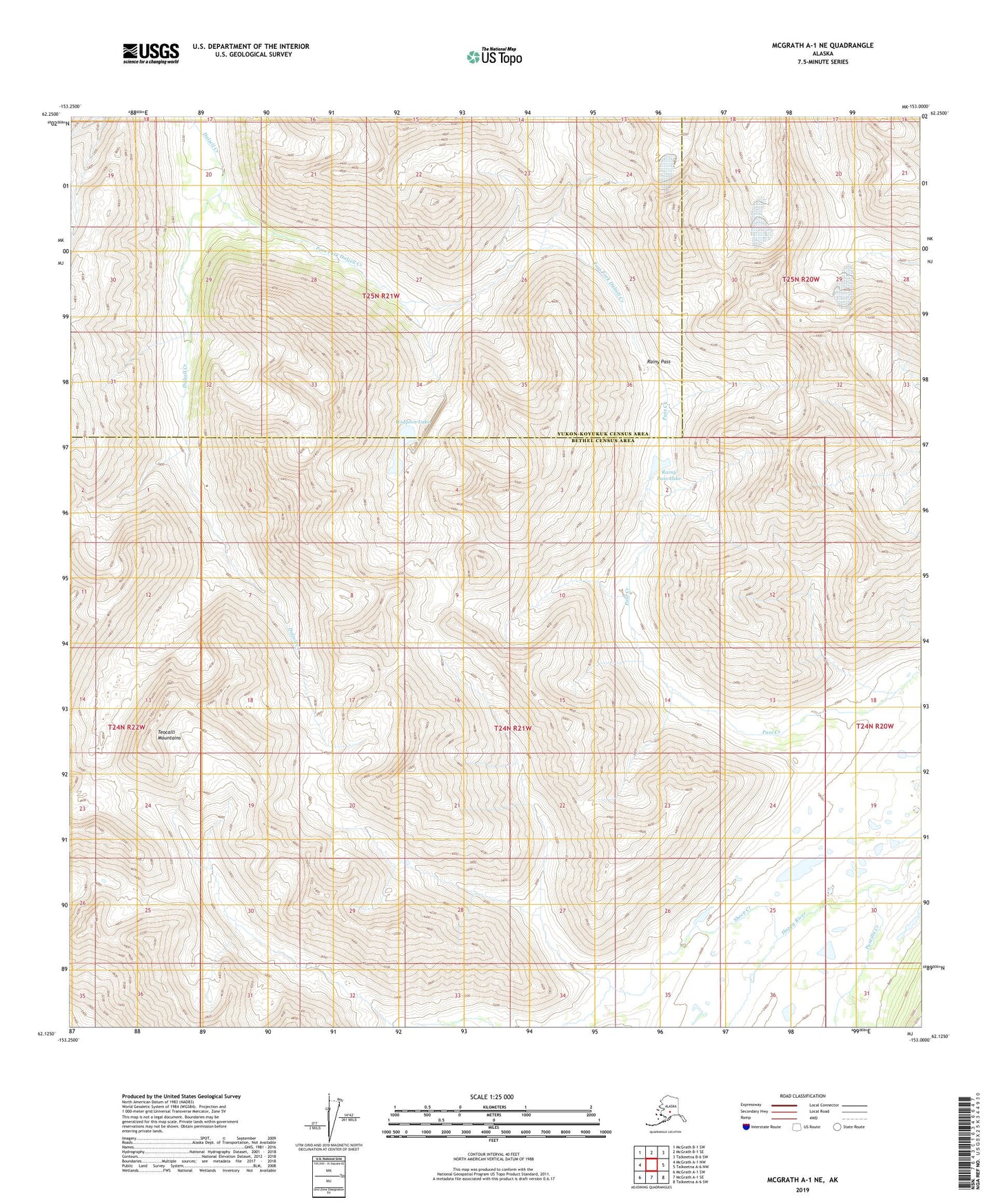 McGrath A-1 NE Alaska US Topo Map Image