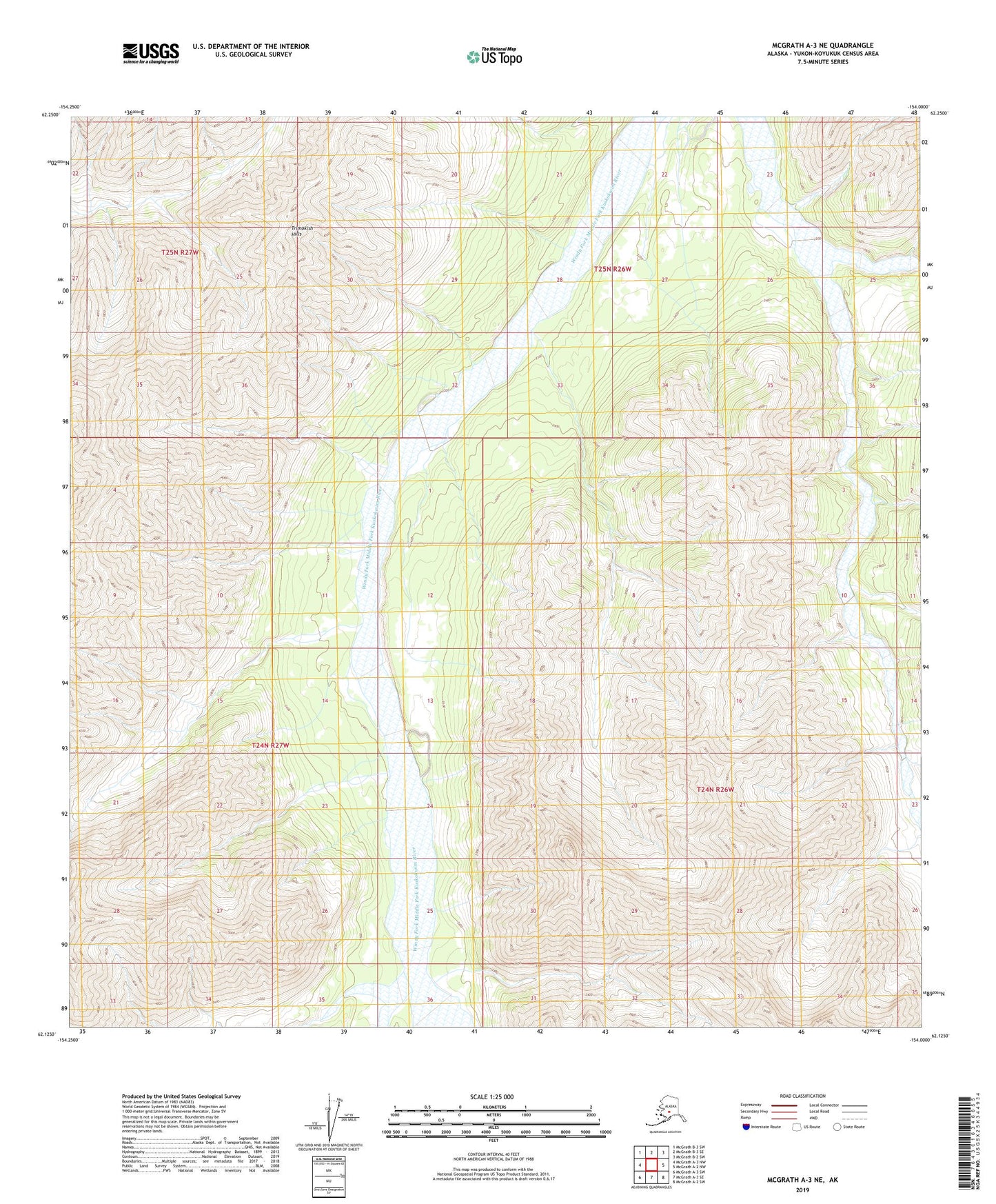 McGrath A-3 NE Alaska US Topo Map Image