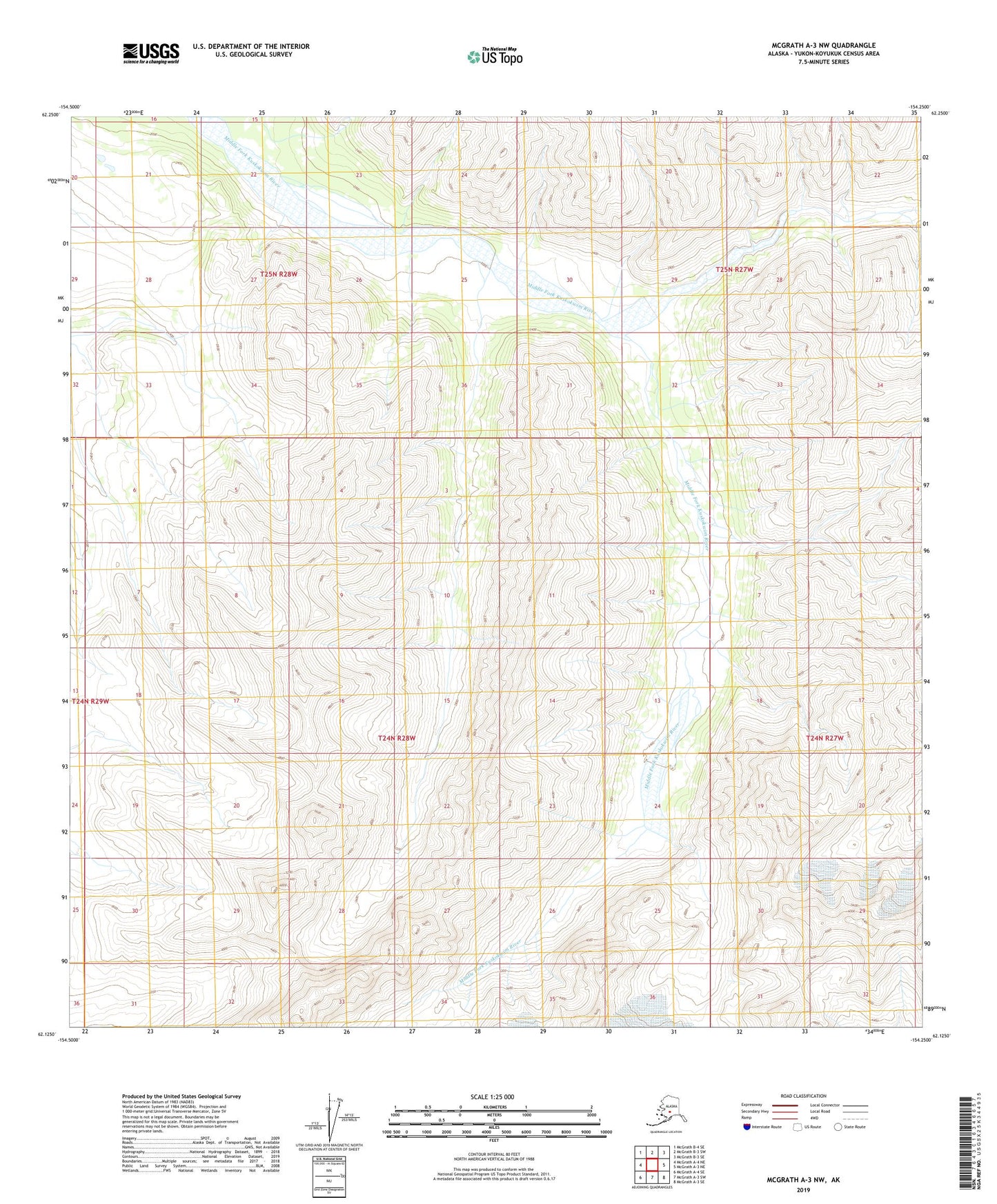 McGrath A-3 NW Alaska US Topo Map Image