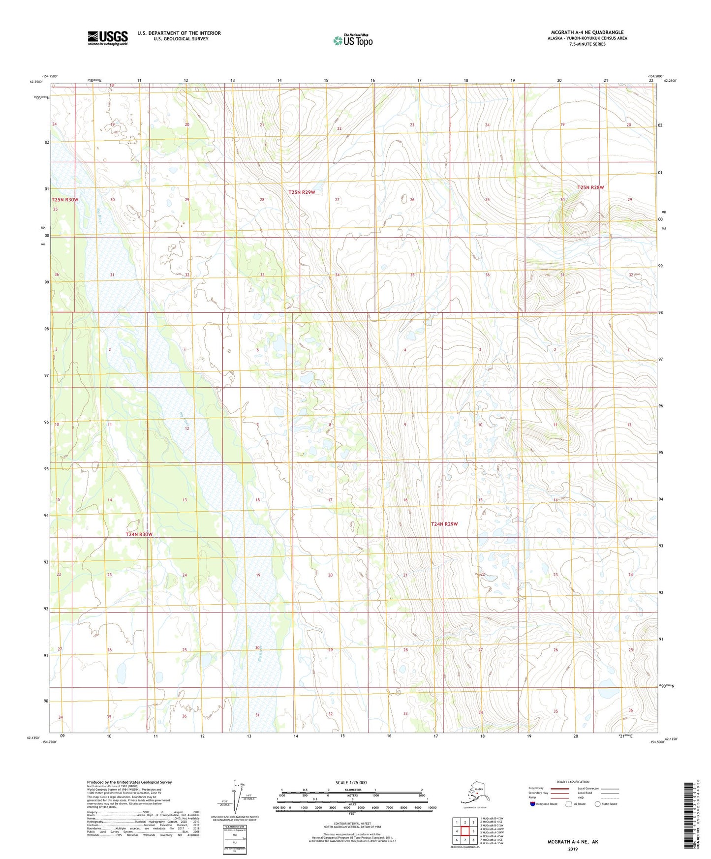 McGrath A-4 NE Alaska US Topo Map Image