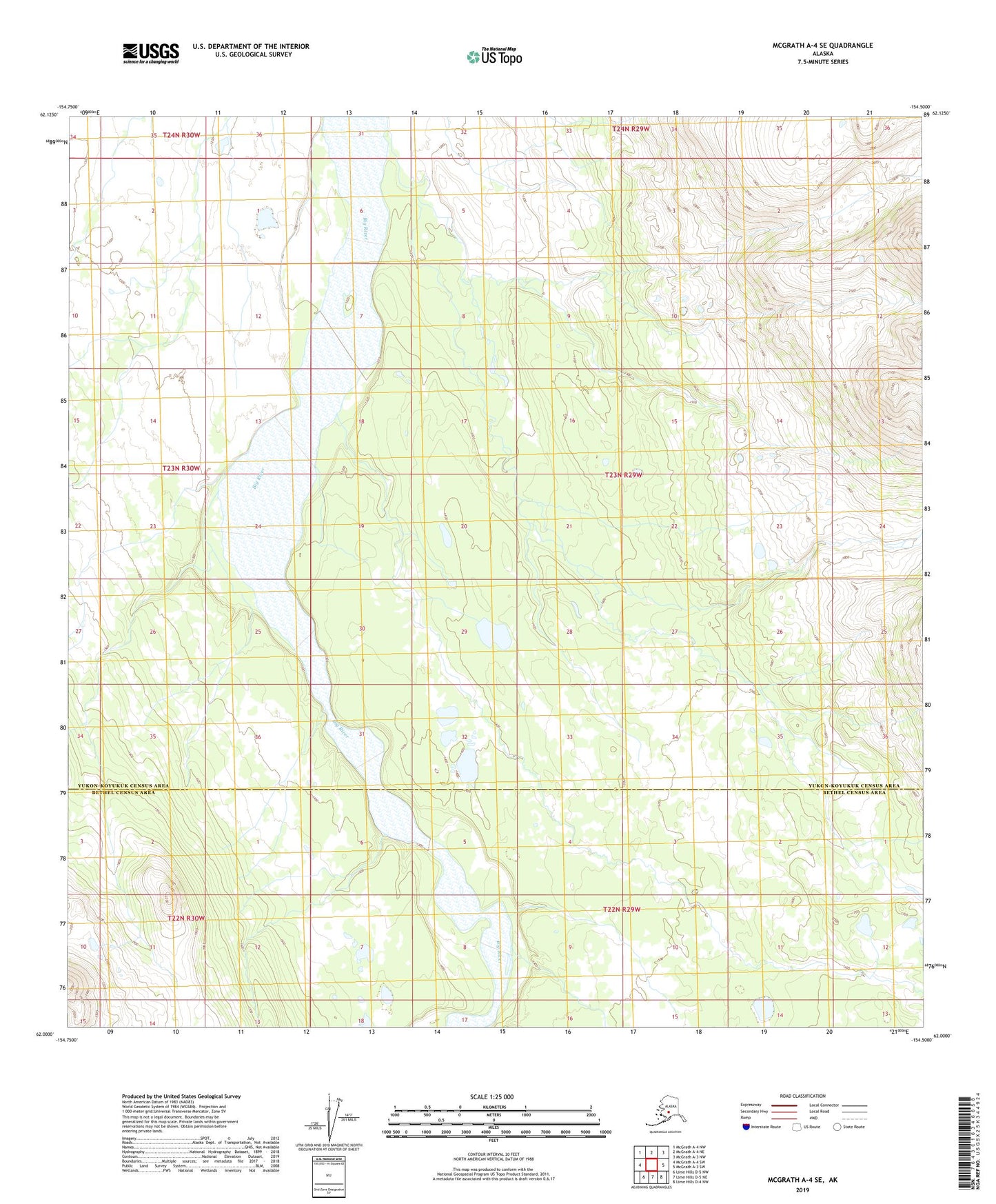 McGrath A-4 SE Alaska US Topo Map Image