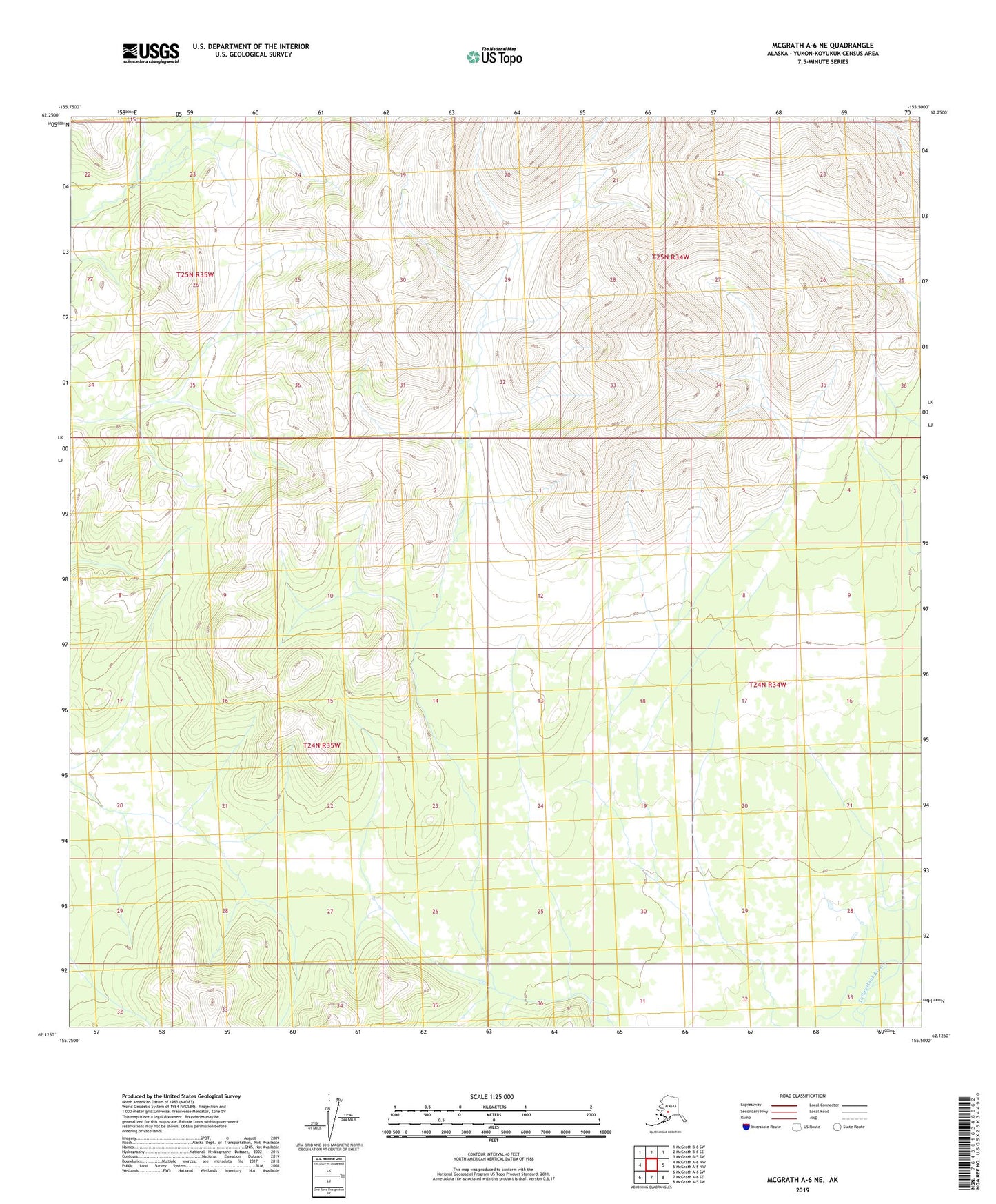 McGrath A-6 NE Alaska US Topo Map Image