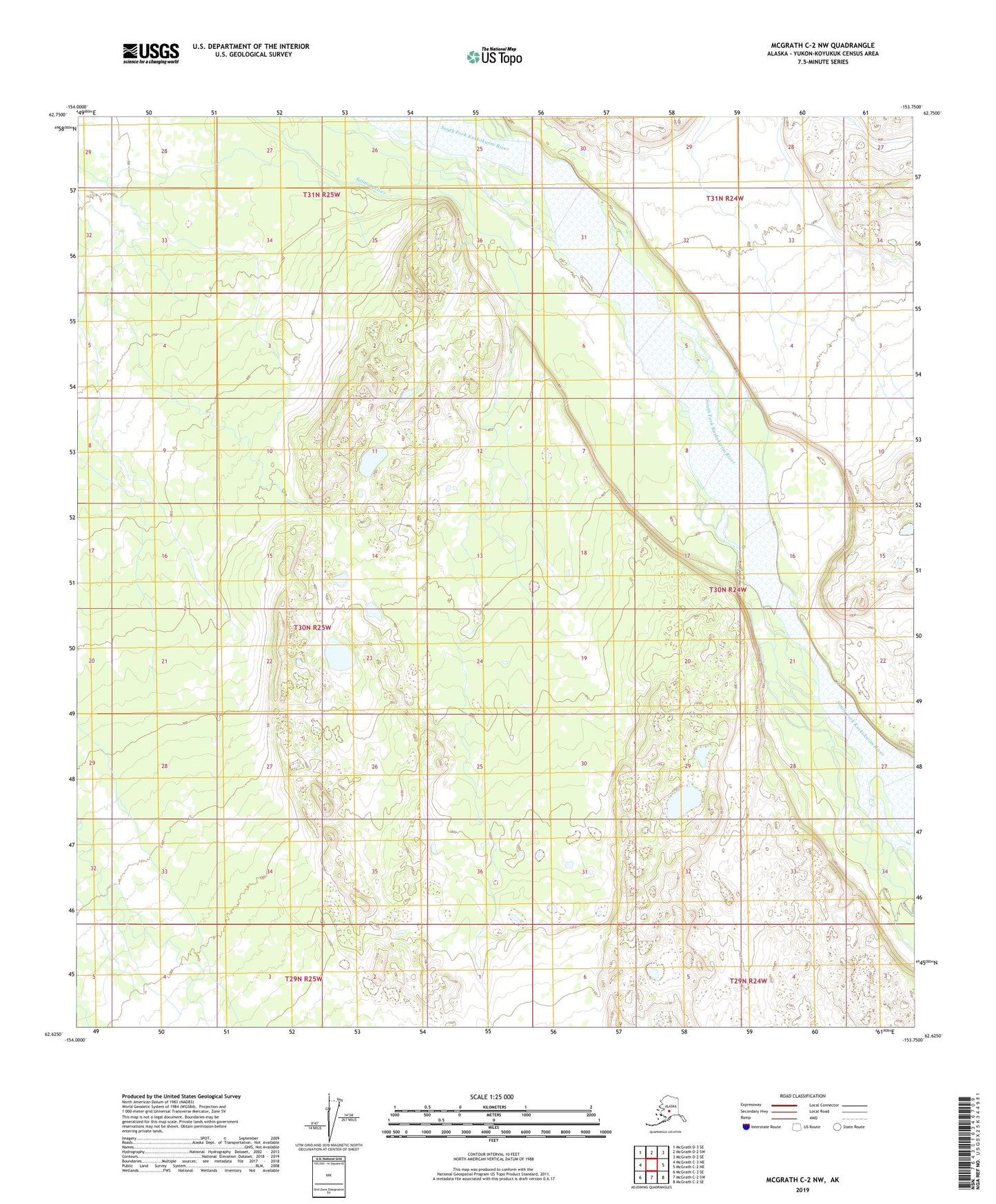McGrath C-2 NW Alaska US Topo Map Image