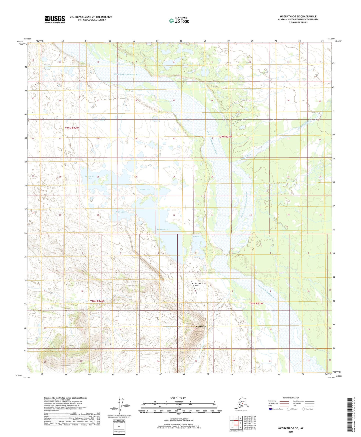 McGrath C-2 SE Alaska US Topo Map Image