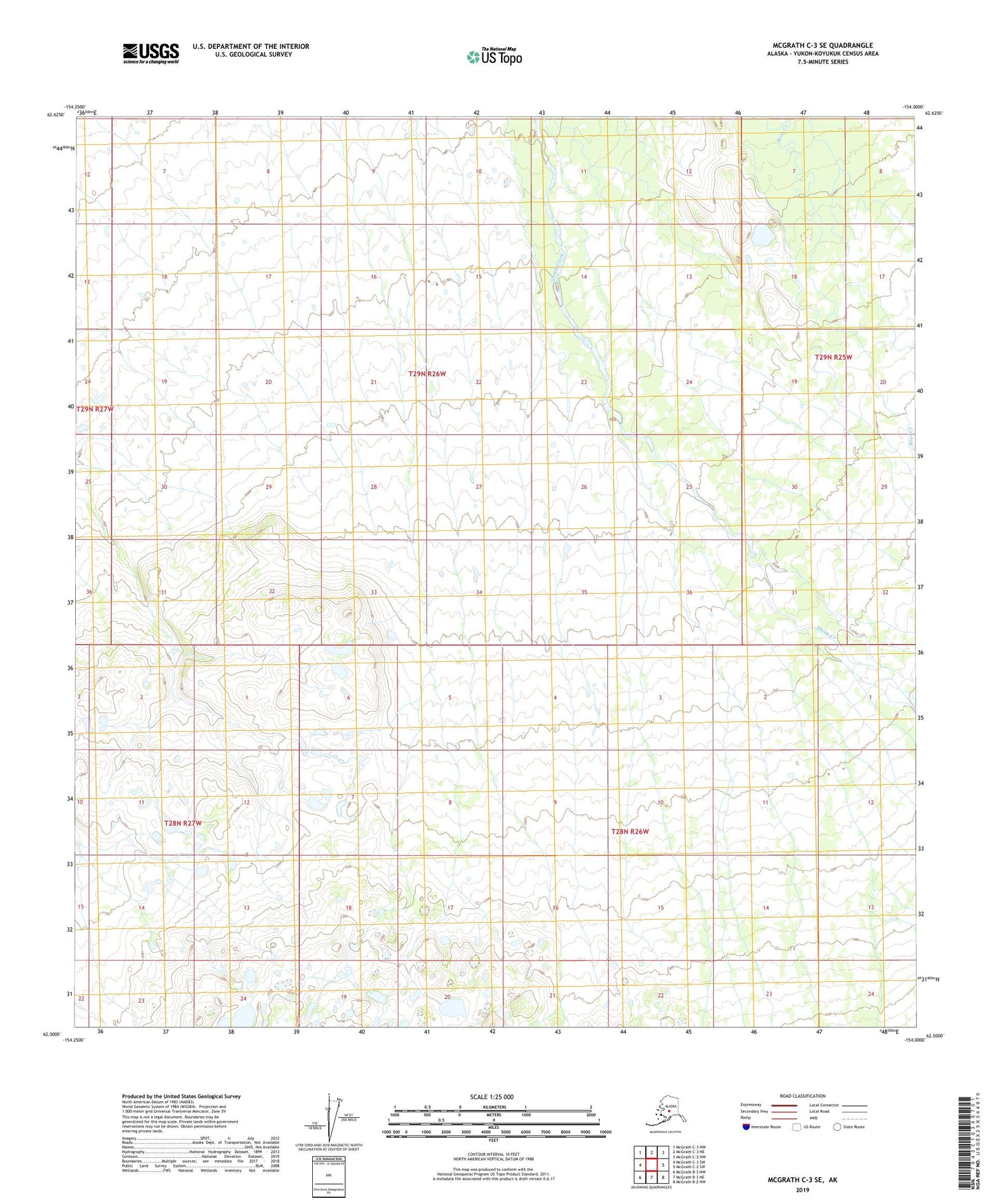 McGrath C-3 SE Alaska US Topo Map Image