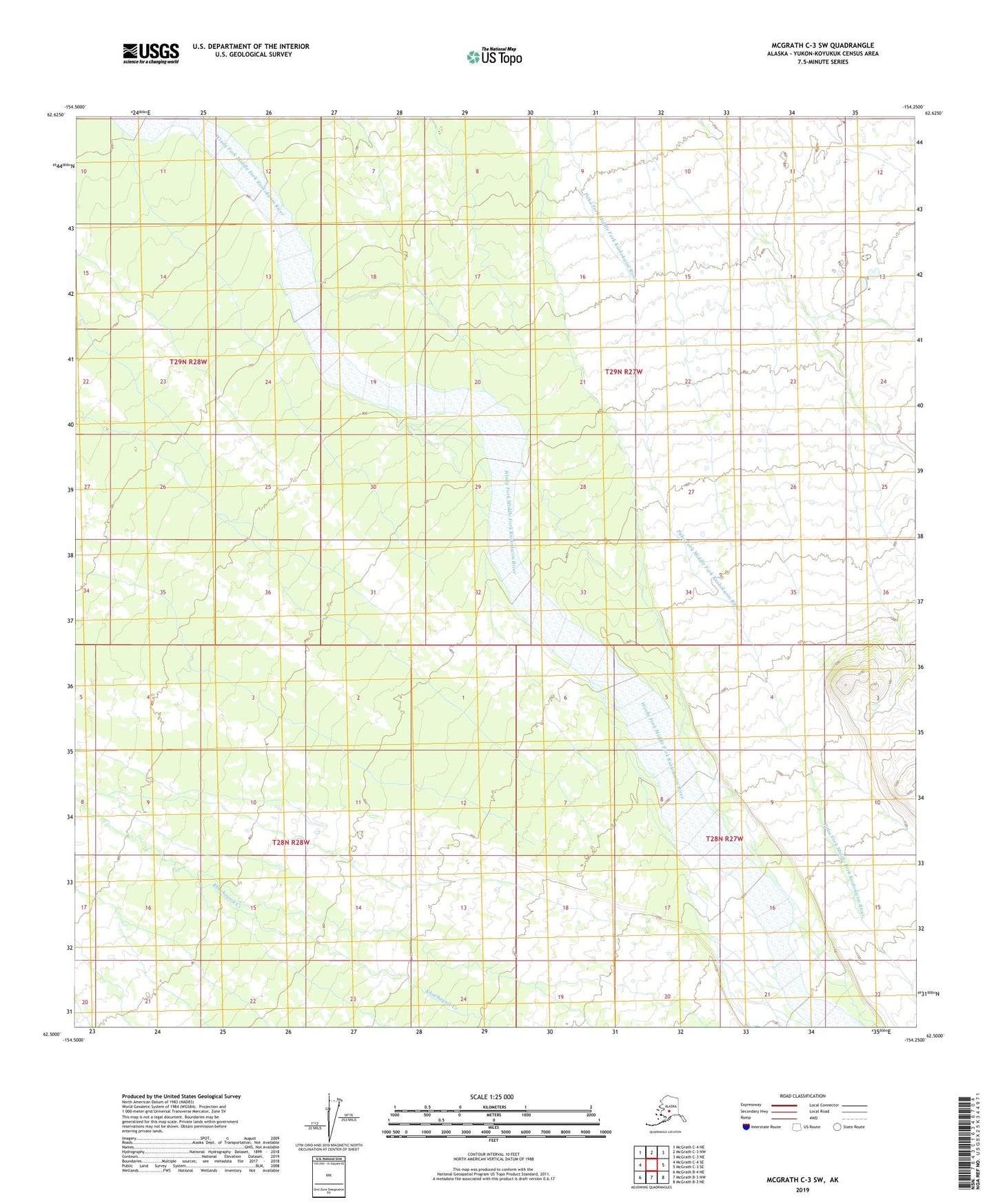 McGrath C-3 SW Alaska US Topo Map Image
